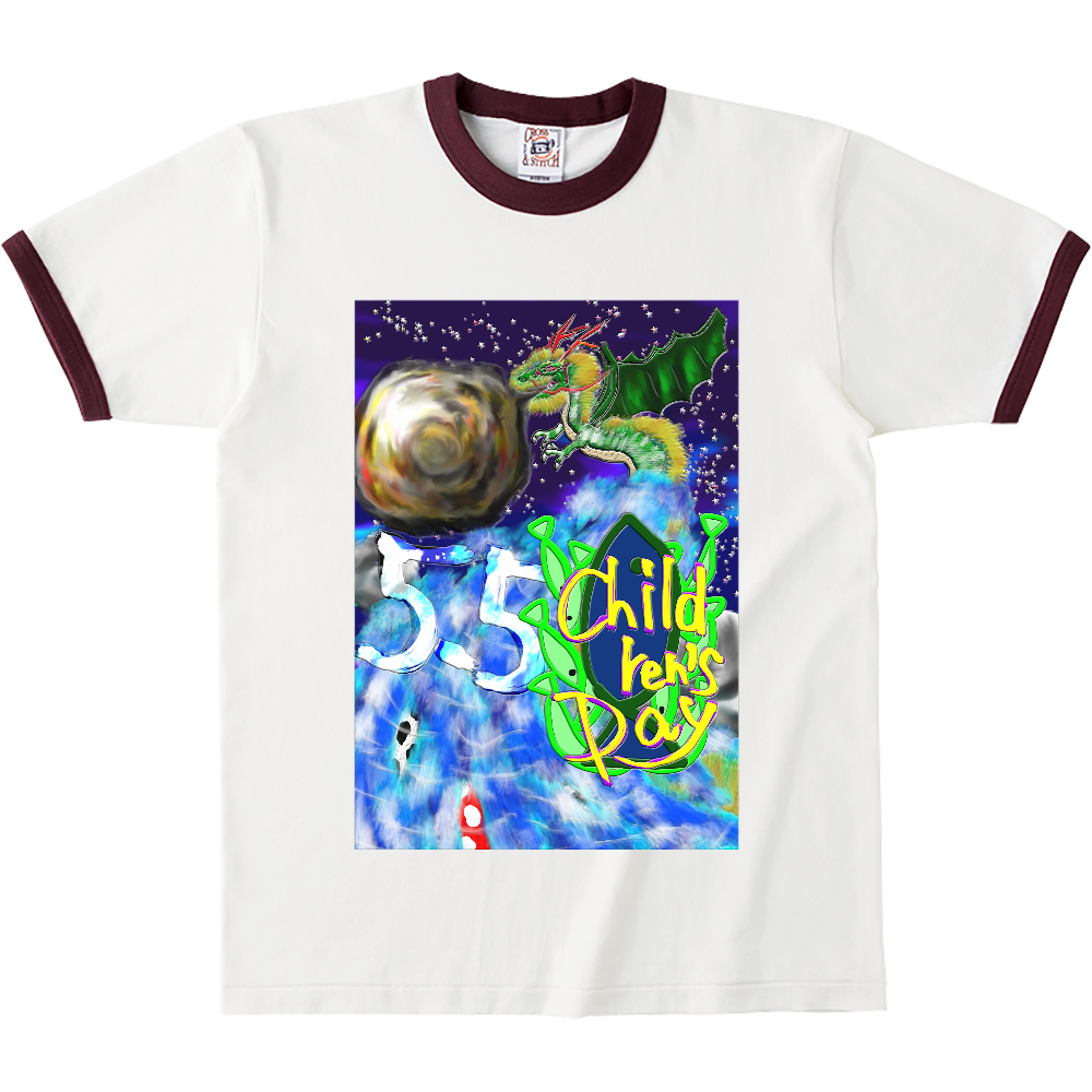 鯉の滝登り ～こどもの日～ ORILAB.Version オープンエンドマックスウェイトリンガーTシャツ