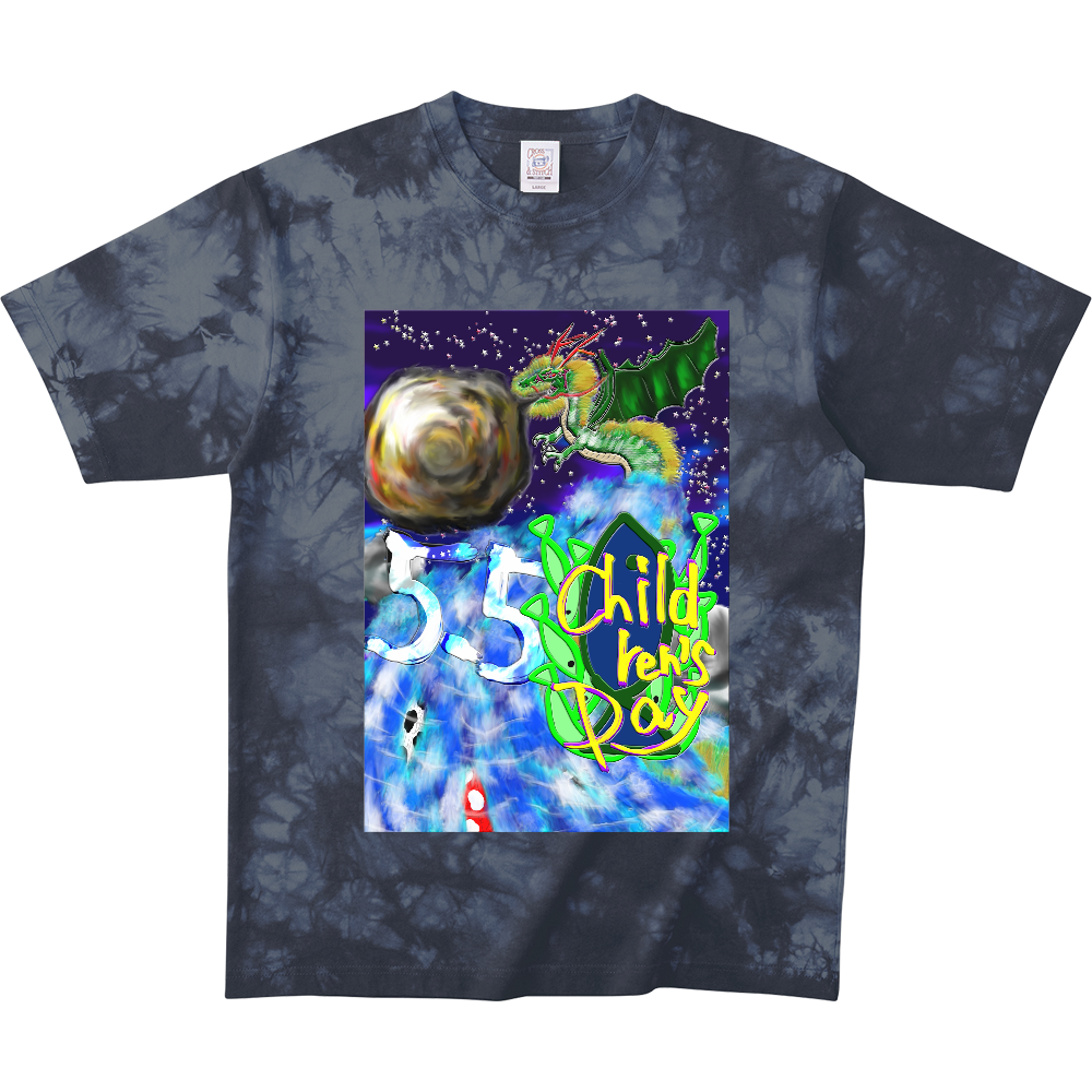 鯉の滝登り ～こどもの日～ ORILAB.Version タイダイＴシャツ