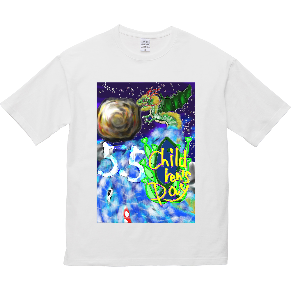 鯉の滝登り ～こどもの日～ ORILAB.Version 5.6オンス ビッグシルエット Ｔシャツ