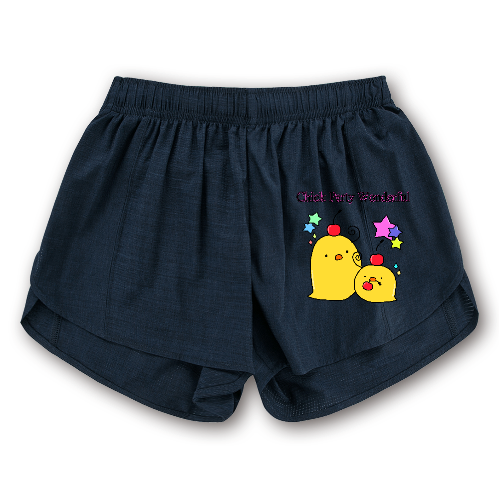 「ひよこパーティーワンダフル vol.1」ウィメンズフィットネスハーフパンツ ウィメンズフィットネスショートパンツ
