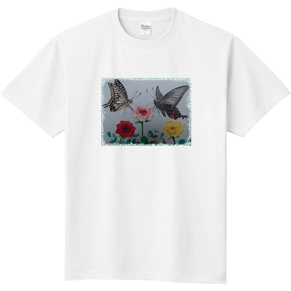 バラの蜜を吸うアゲハチョウの商品購入ページ オリジナルプリントグッズ販売のオリラボマーケット