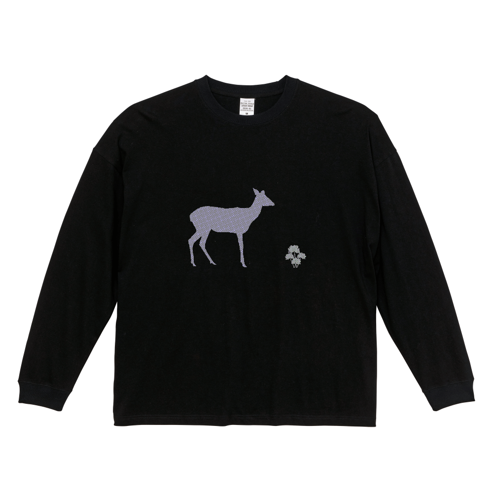 鹿と秋桜のシルエット グレー の商品購入ページ オリジナルプリントグッズ販売のオリラボマーケット