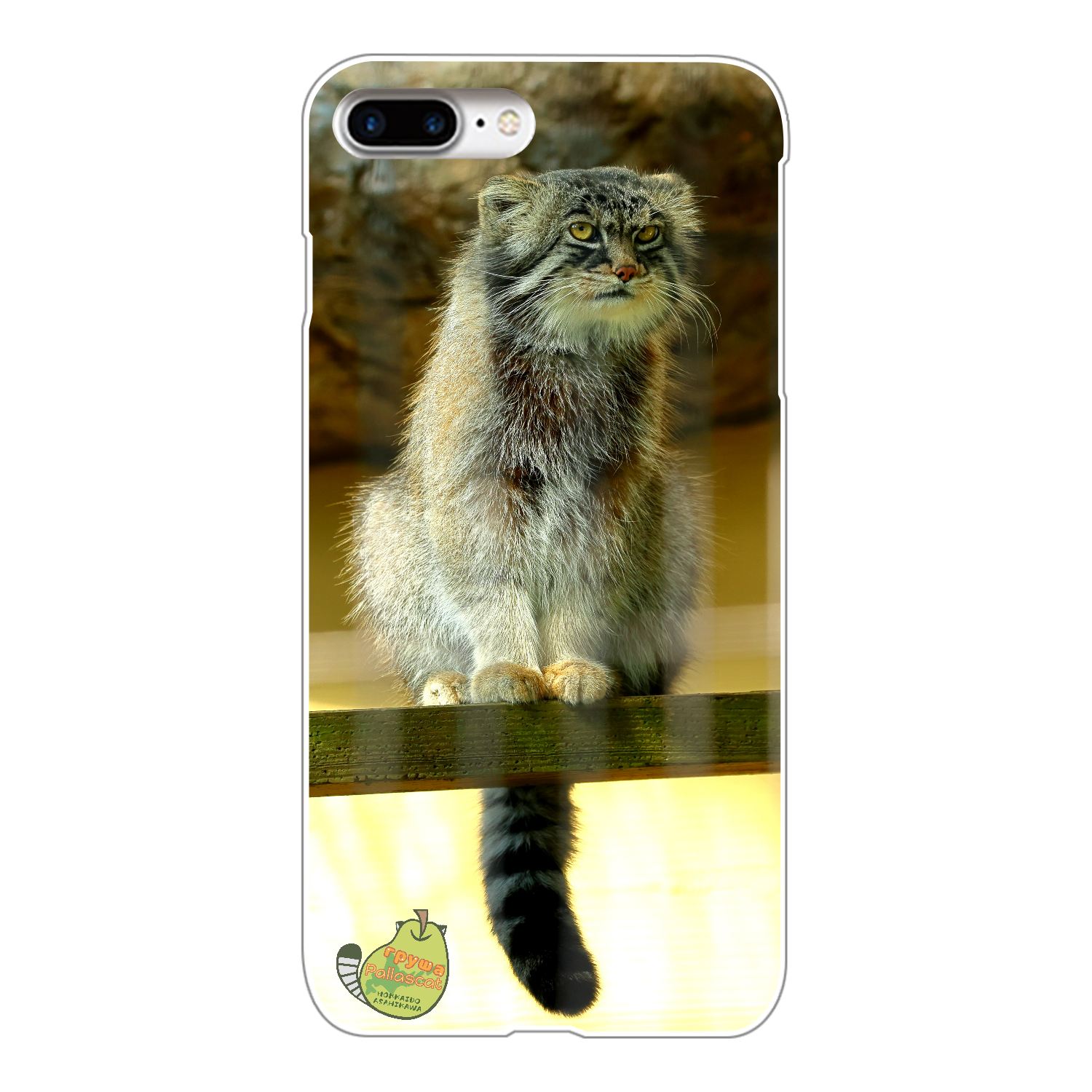 マヌルネコ「グルーシャ」にゃ?しっぽぷらーん　iPhone7Plus iPhone7Plus(白)