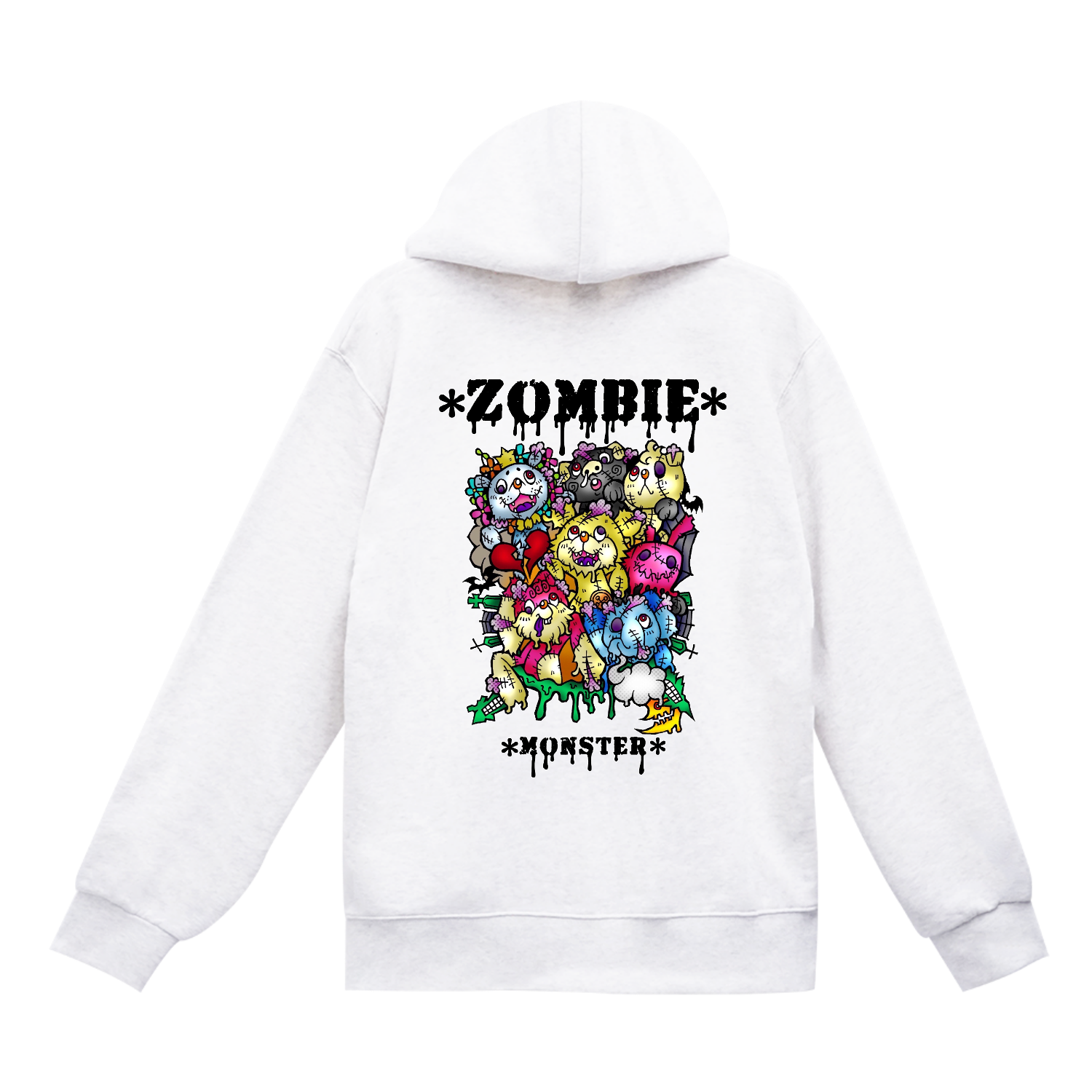 「モンスターゾンビ］ジップパーカー。スタンダードWフードジップパーカー2