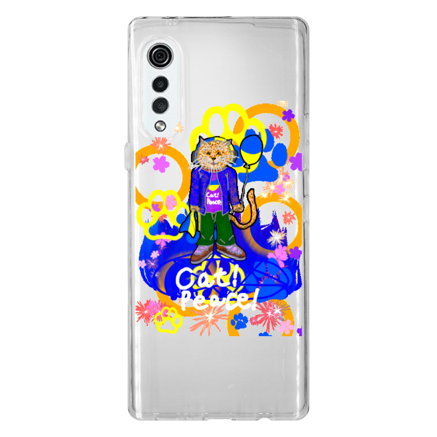 Cat! Peace!(猫!平和!)〜皆も平和ニャァー‼︎　ORILAB.Version LG VELVET L-52A TPUケース