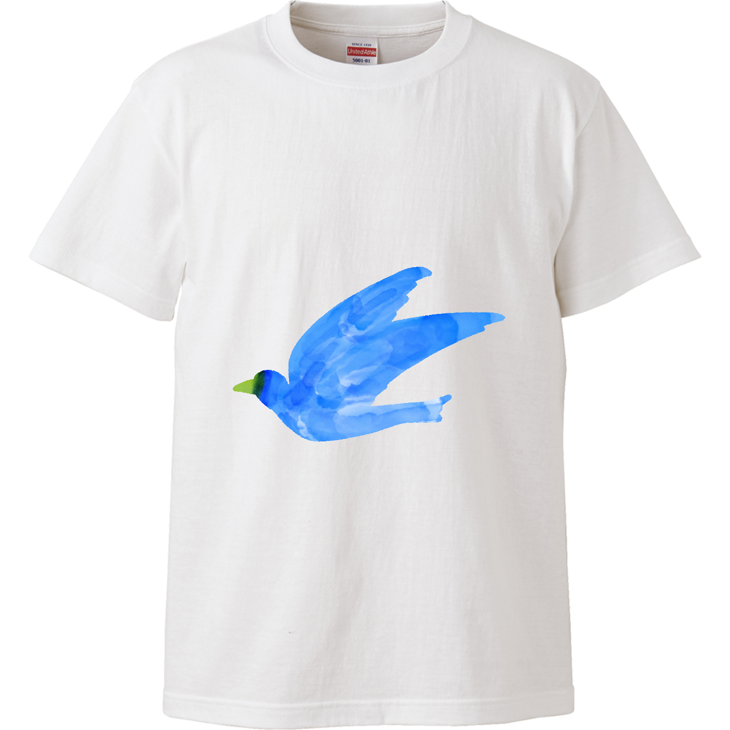 『青い鳥』TAAKK レイヤード プリントTシャツ アートな水彩の青い鳥ハイクオリティーTシャツの商品購入ページ
