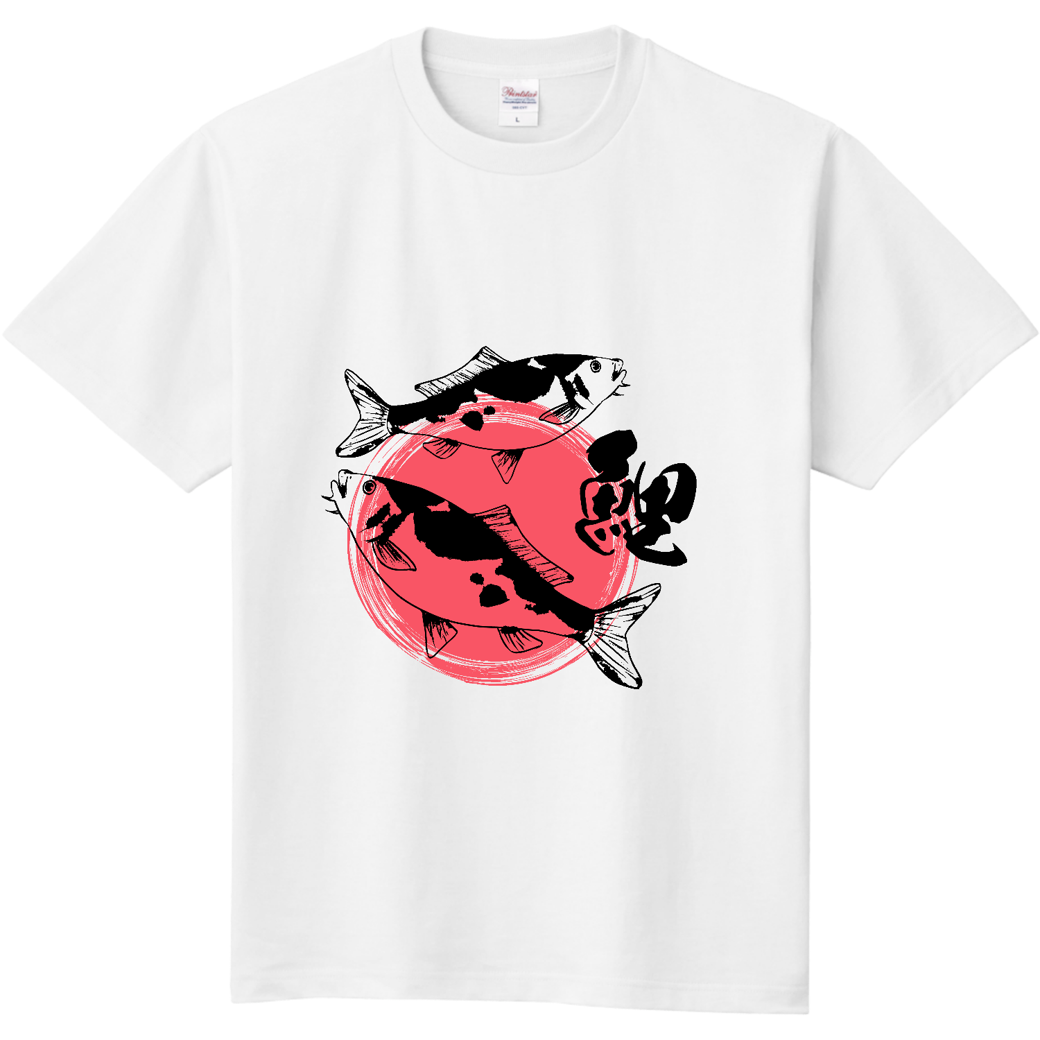 錦鯉紅白のアートデザイン定番Tシャツの商品購入ページ｜クリエイター 