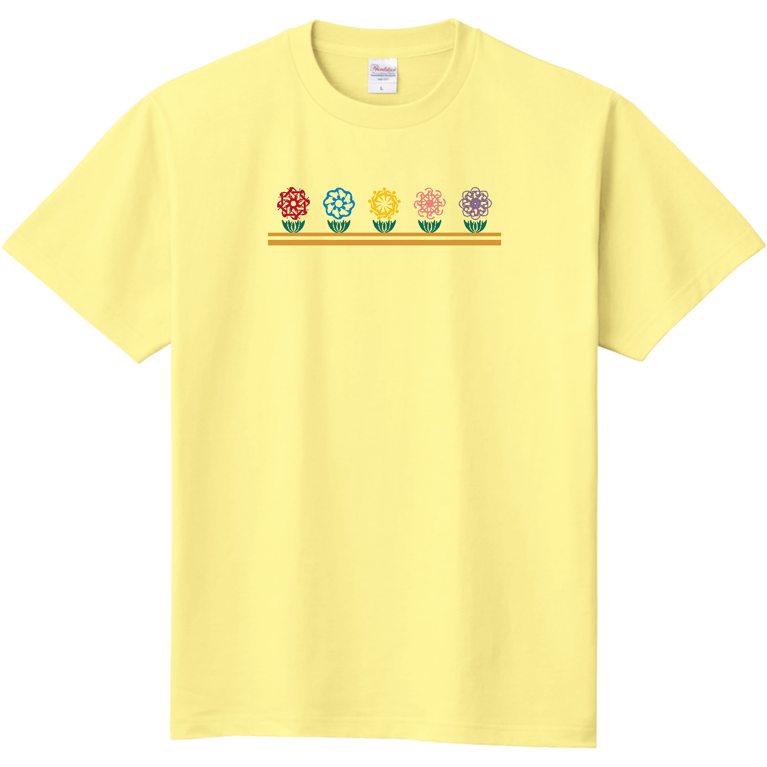 Tシャツ　「あ　い　う　え　お」ノハナ　カラフルライン 定番Ｔシャツ
