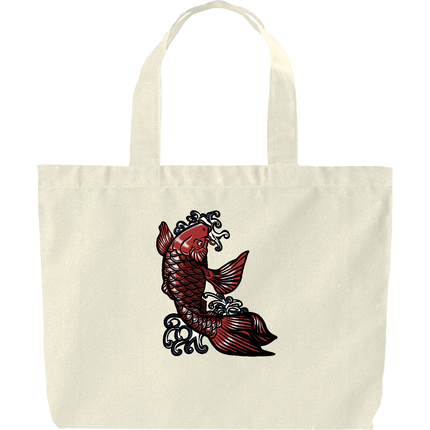 鯉の滝登り ヘヴィーキャンバス トートバッグ（大）