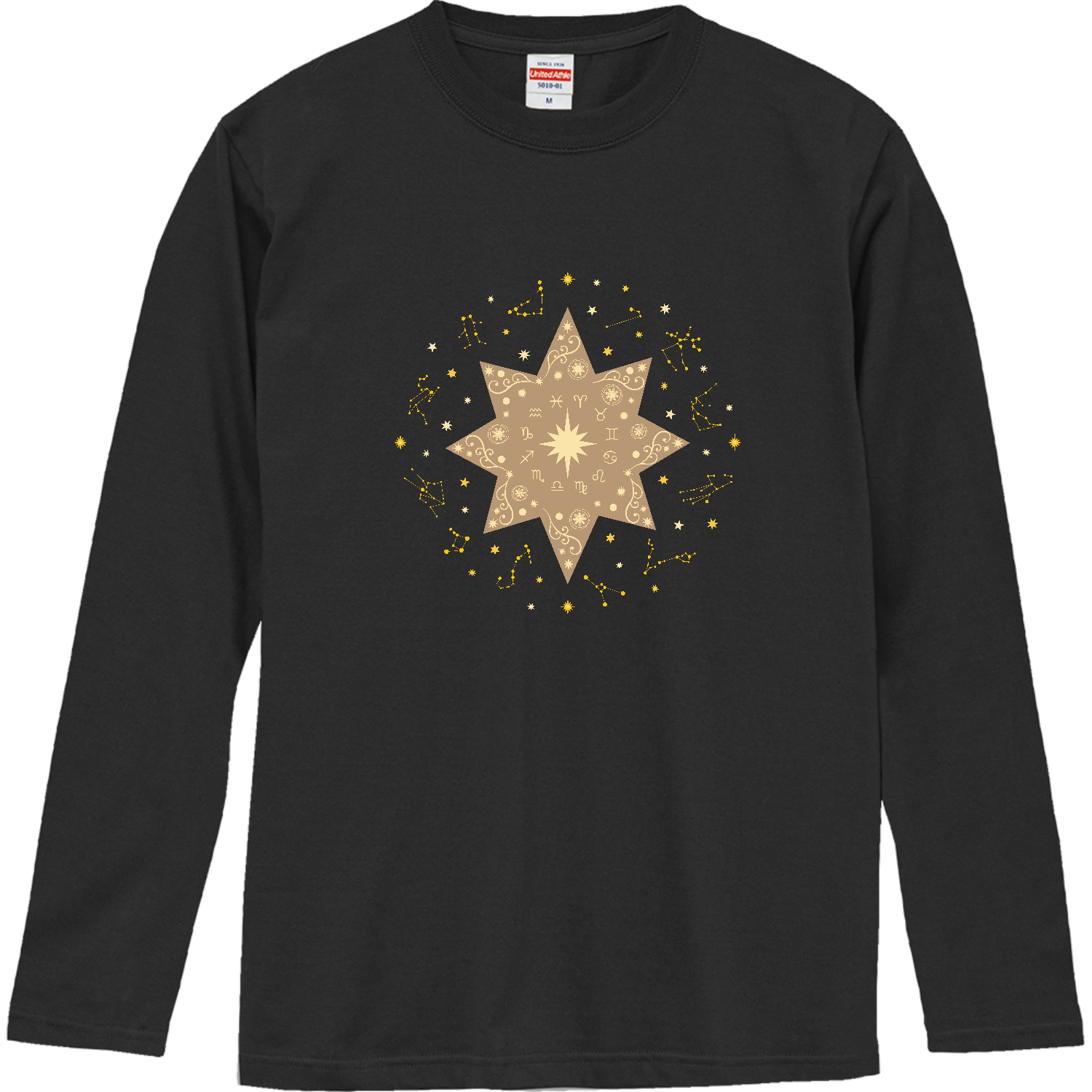 ロングTシャツ　オリエンタル風　１２星座マークと配置図　サークル編 ロングスリーブTシャツ