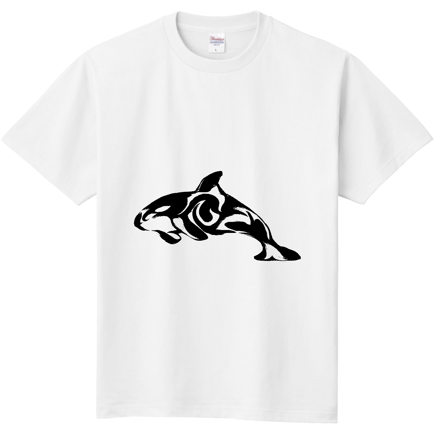 シャチのトライバルシルエット定番Tシャツの商品購入ページ