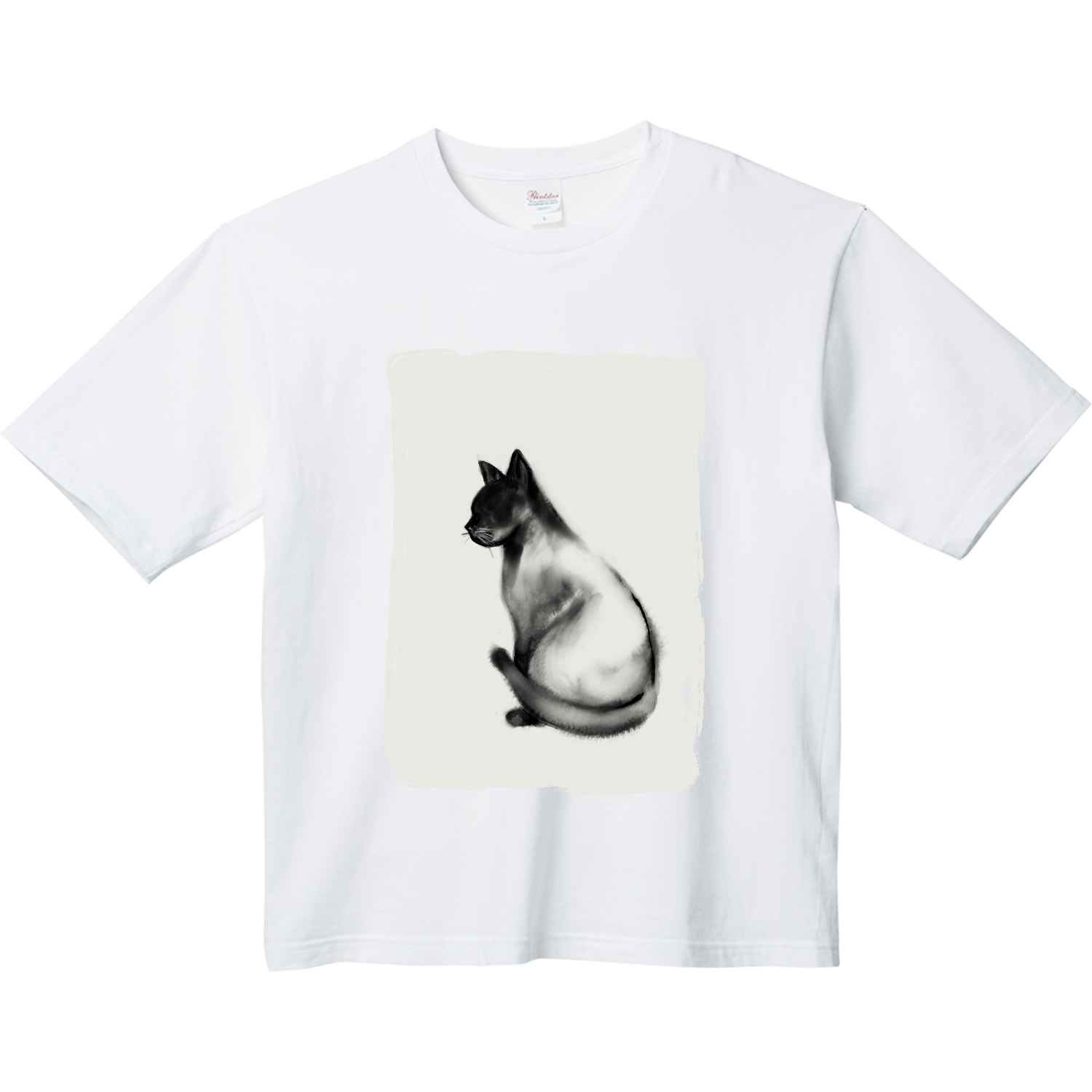 水墨画の猫 ヘビーウェイト ビッグシルエットTシャツ