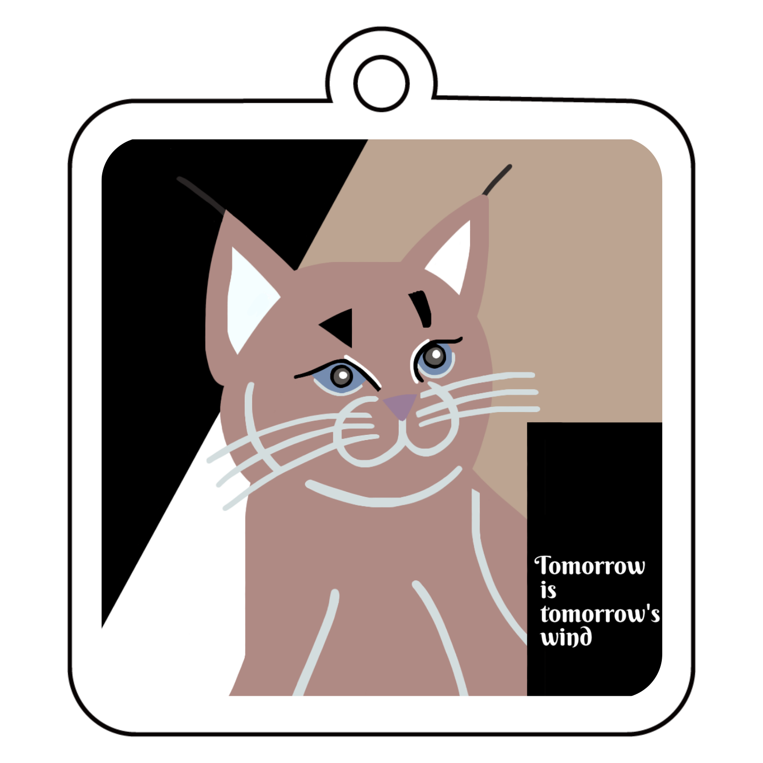 カラカルの子猫 アクリルキーホルダー　四角型 (6cm)