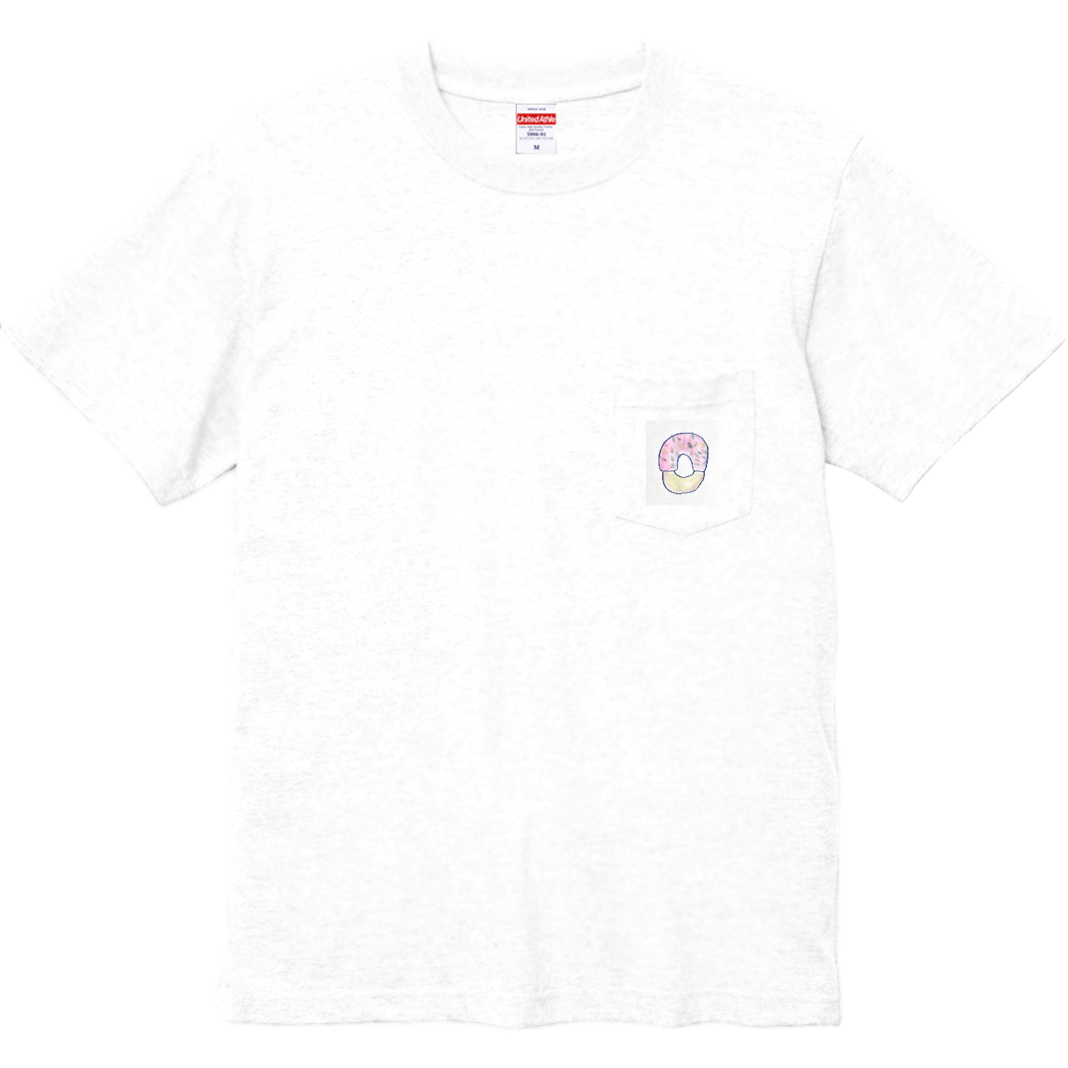 苺のドーナッツ ハイクオリティーポケットTシャツ