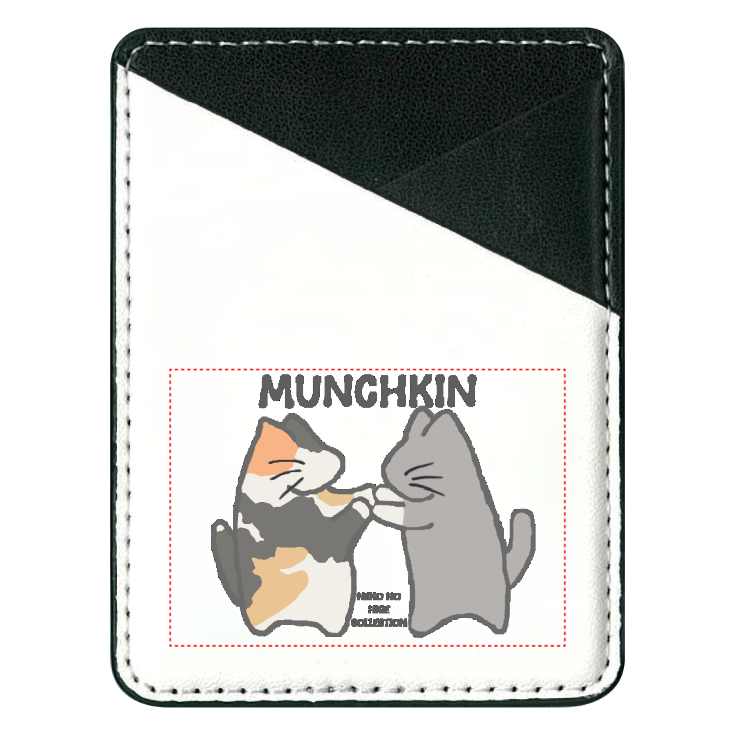 ねこのひげあつめ。まんちかんさま　文字あり 貼り付けパスケース(スマホ用)