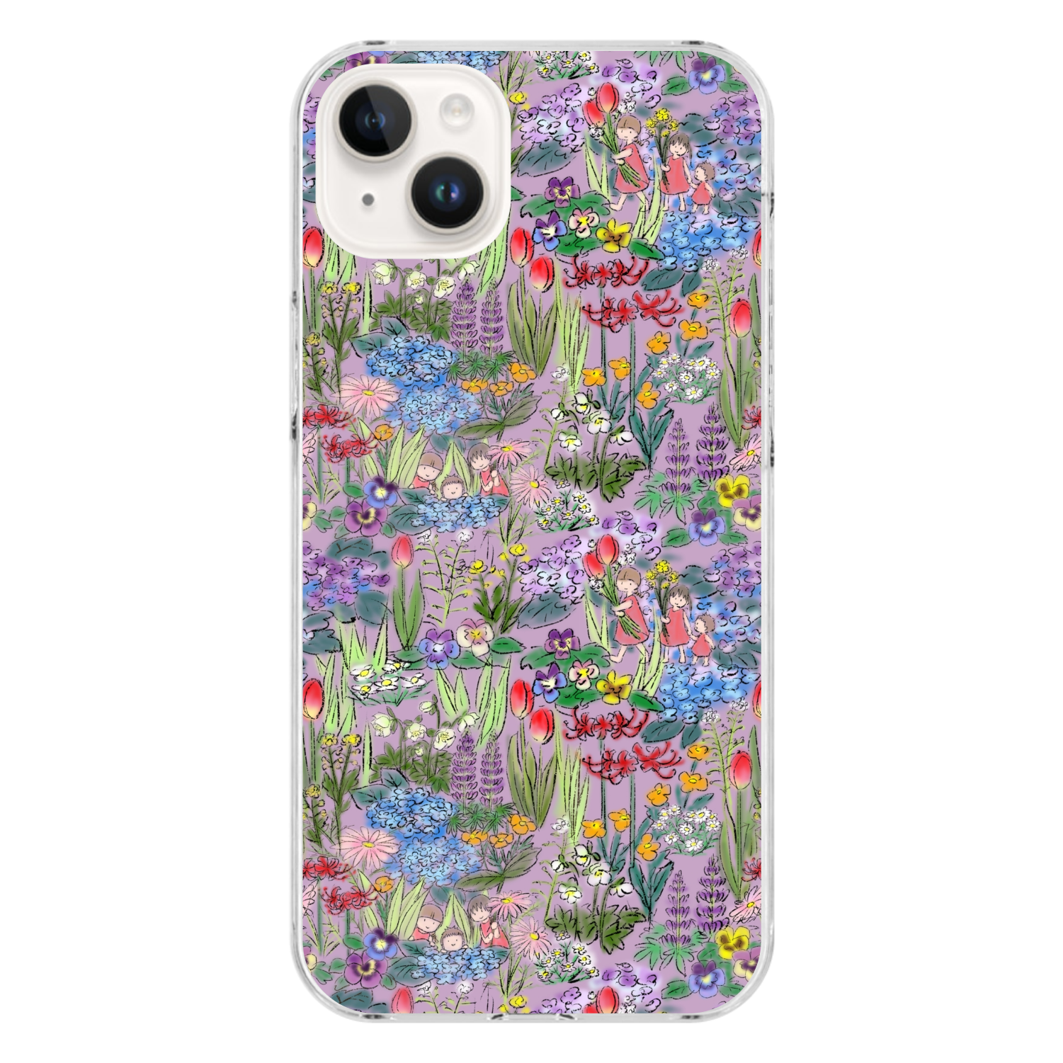 花畑(violet)/iPhoneクリアケース iPhone14 Plus (透明)