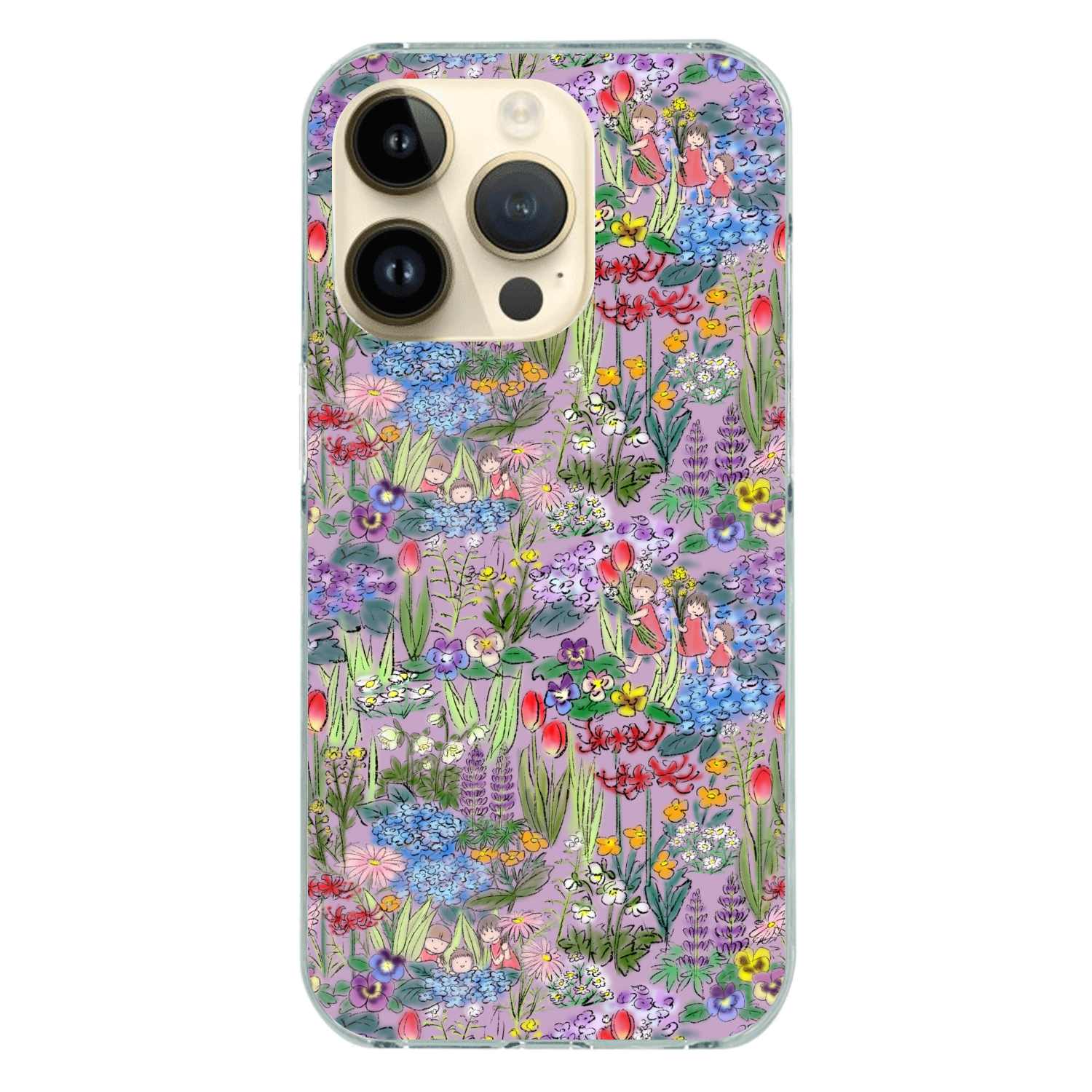 花畑(violet)/iPhoneクリアケース iPhone14 Pro (透明) 