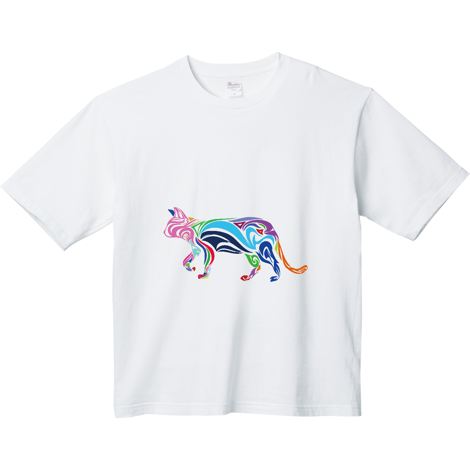カラー猫のシルエット ヘビーウェイト ビッグシルエットTシャツ