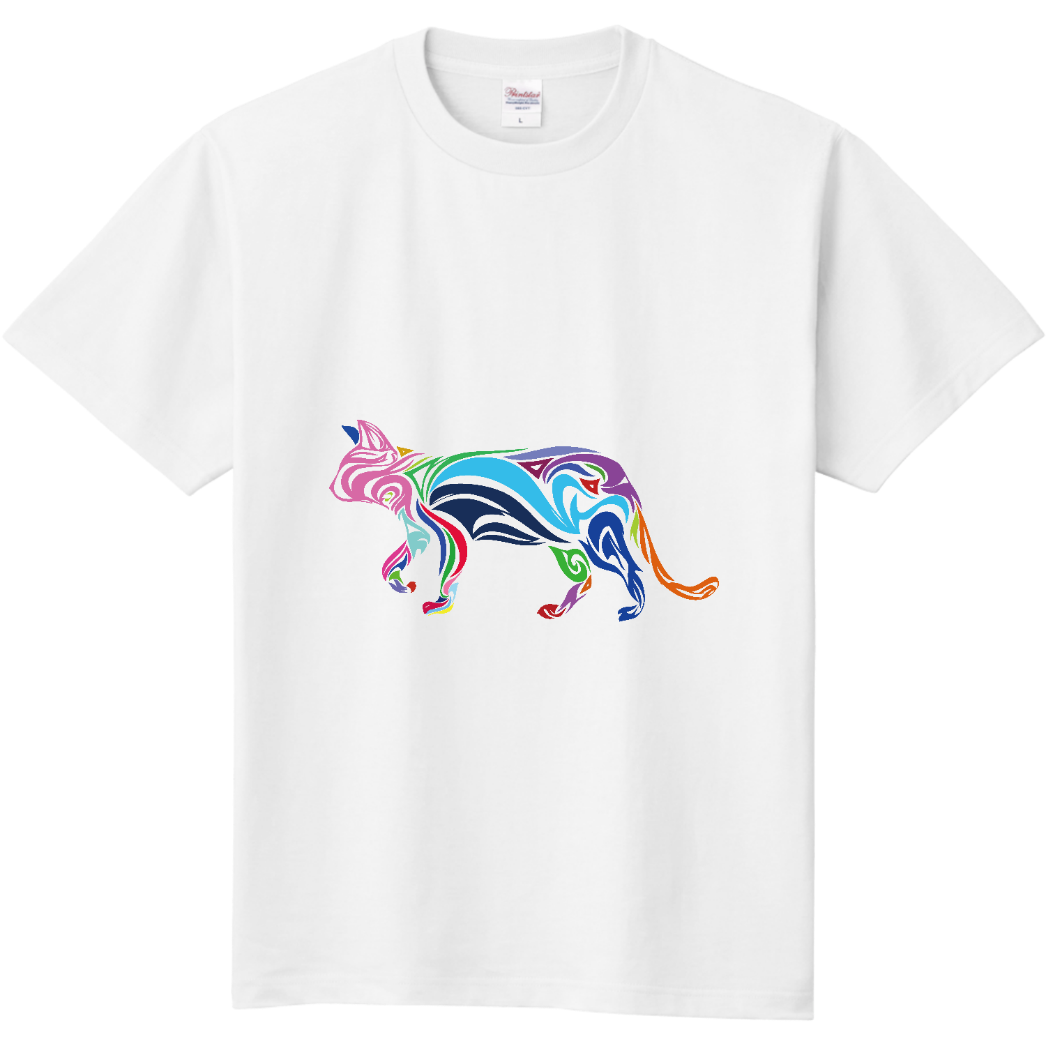 カラー猫のシルエット 定番Ｔシャツ