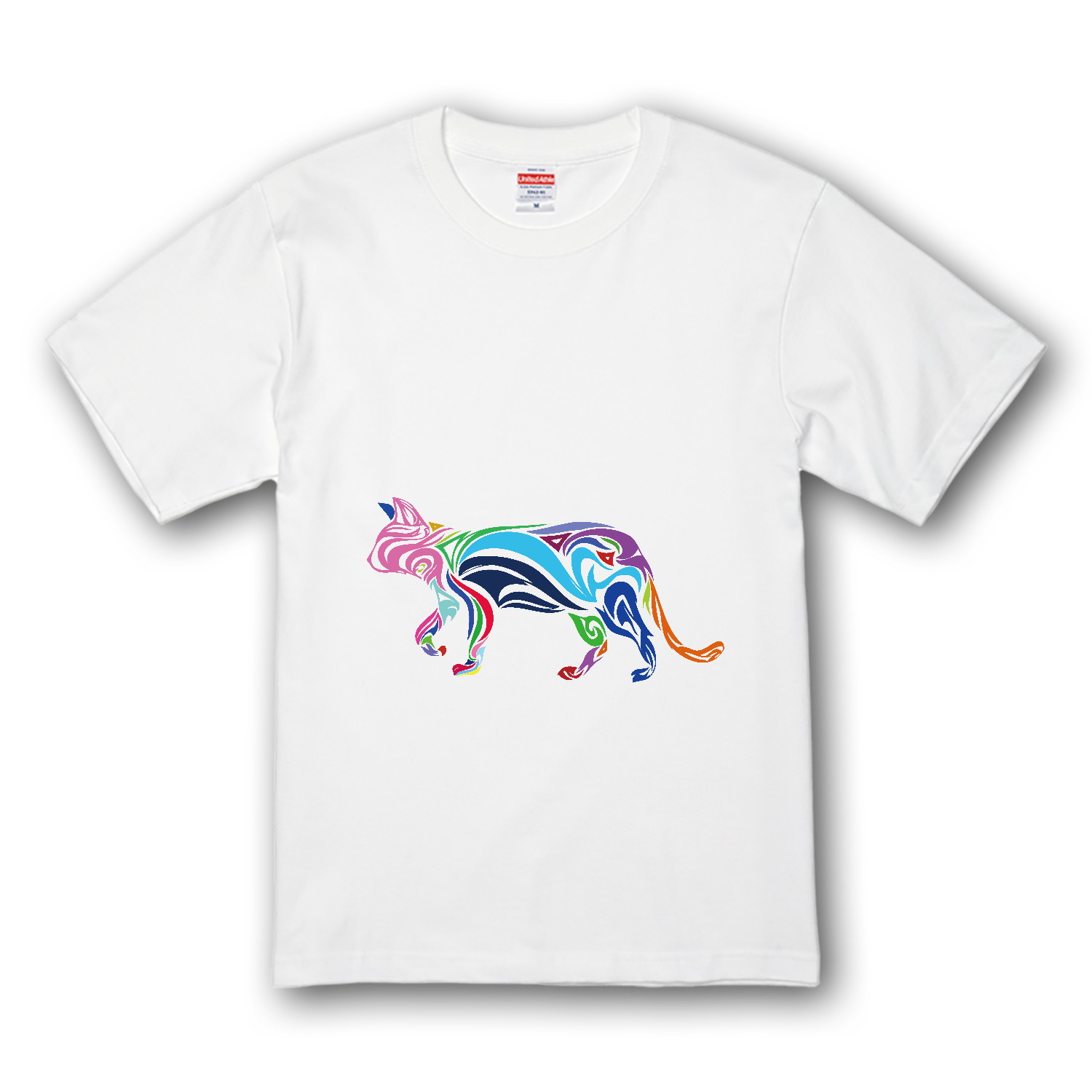 カラー猫のシルエット プレミアムTシャツ