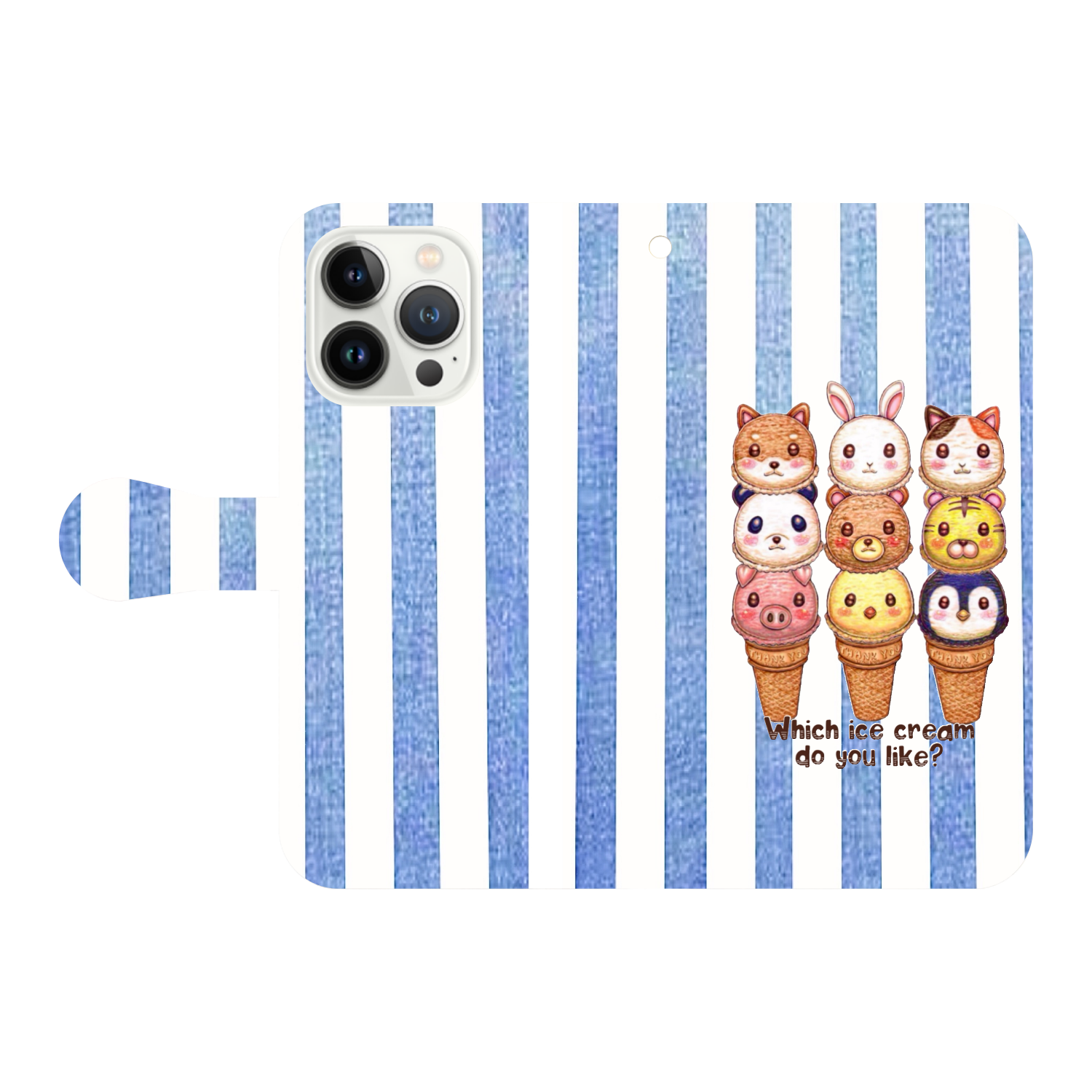 動物アイスクリーム iPhone13 Pro 手帳型スマホケース