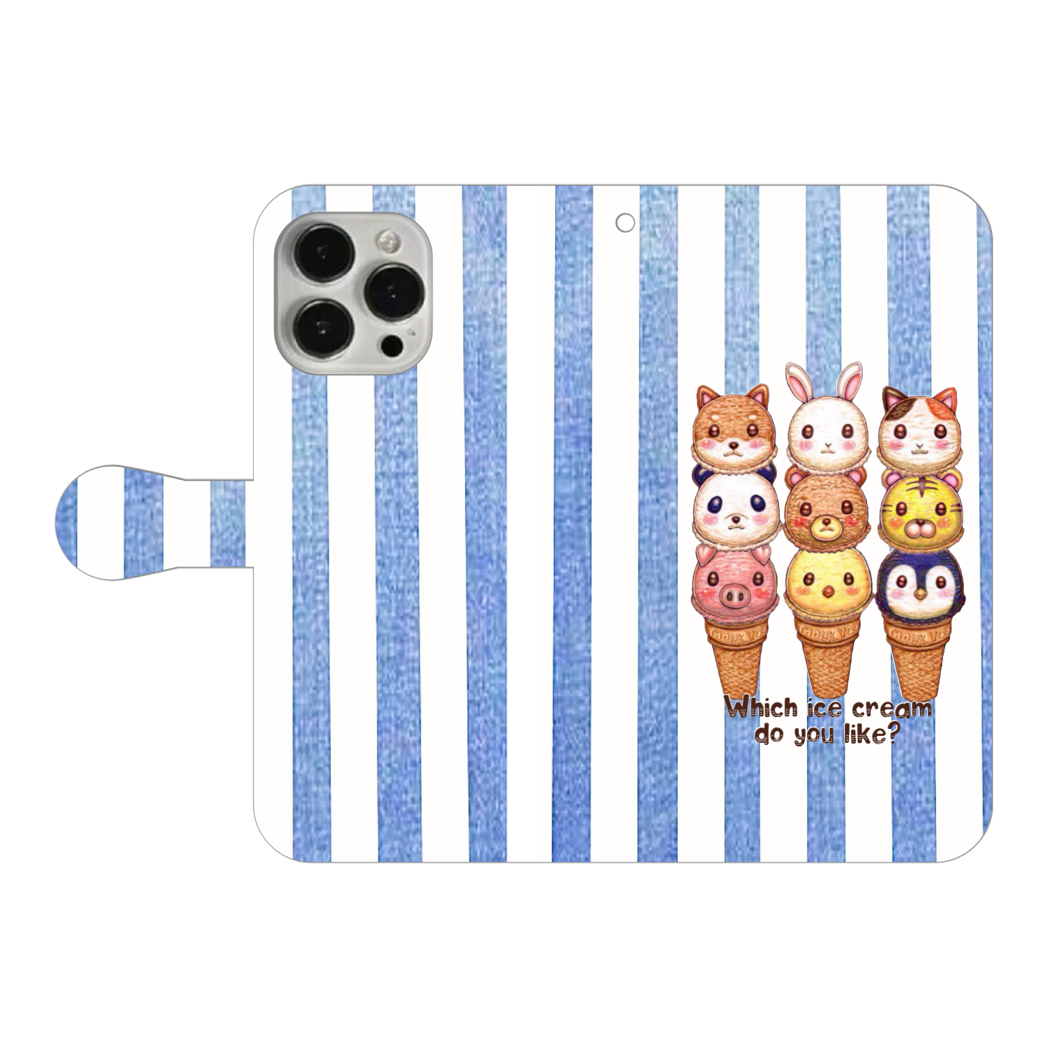 動物アイスクリーム iPhone14 Pro Max 手帳型スマホケース