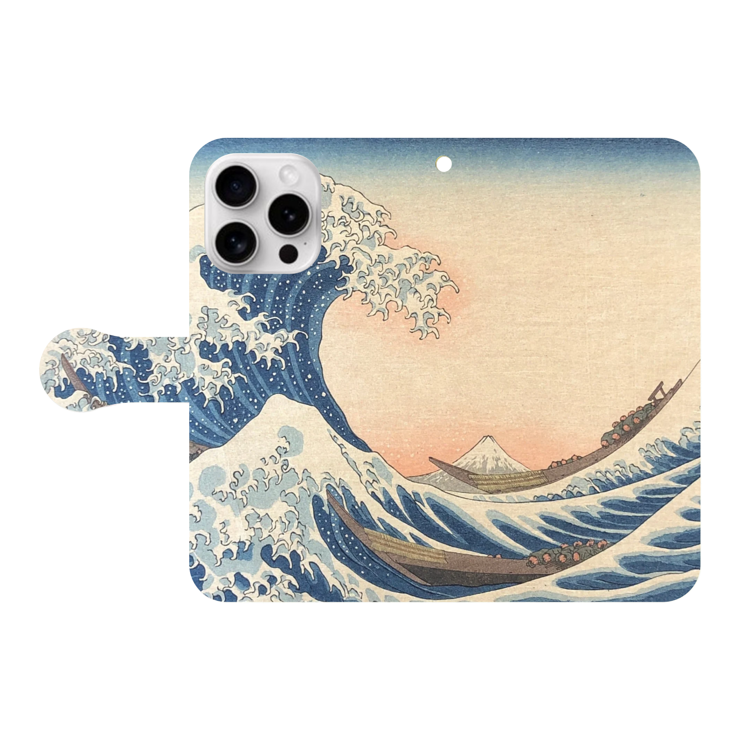 機種変更可能 浮世絵B iPhone16 Pro 手帳型スマホケース