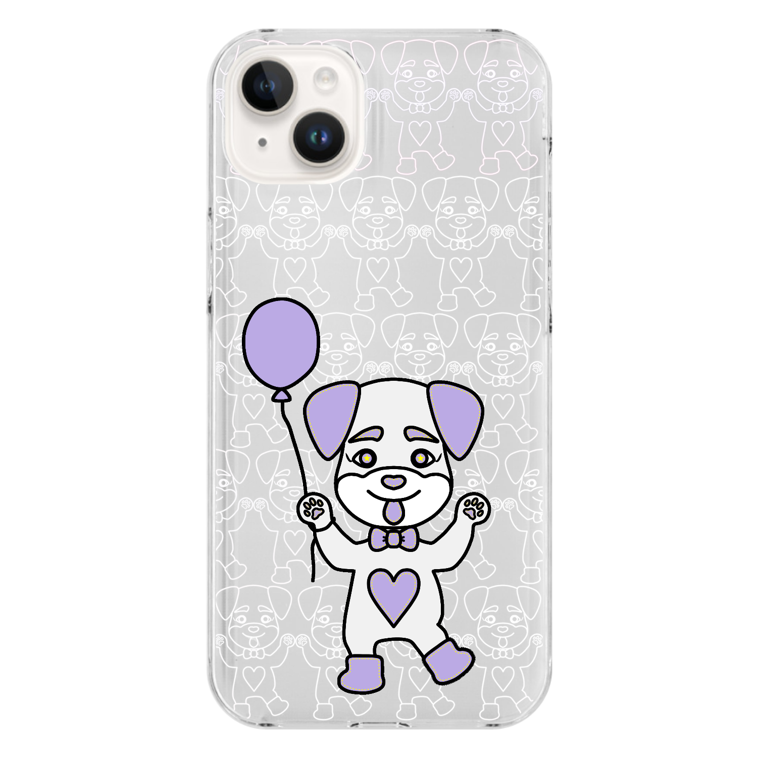 iPhone14シリーズ　パープル・シュナウザー iPhone14 Plus (透明)
