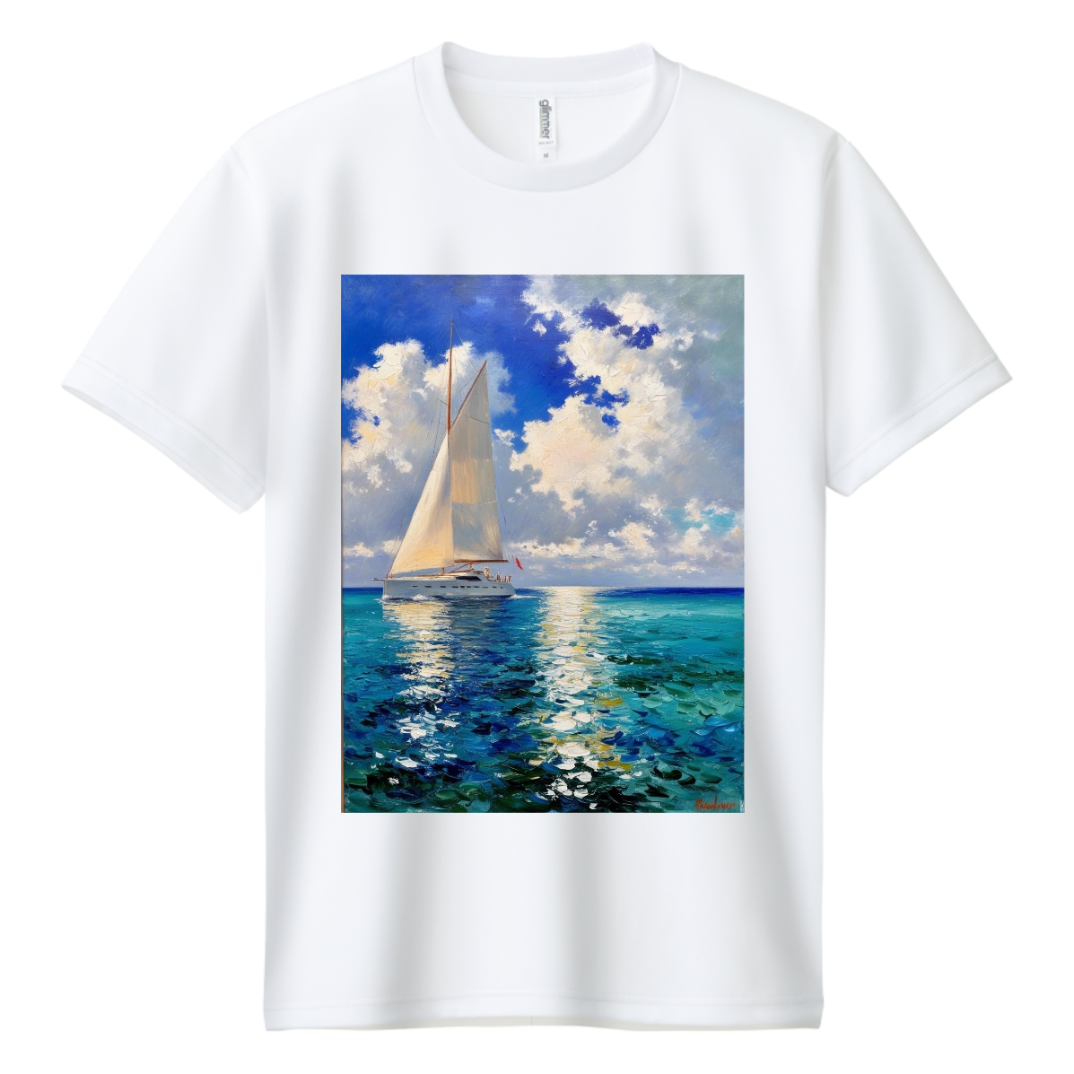 紺碧の海を往く～セイルボートのある風景～ ドライＴシャツ