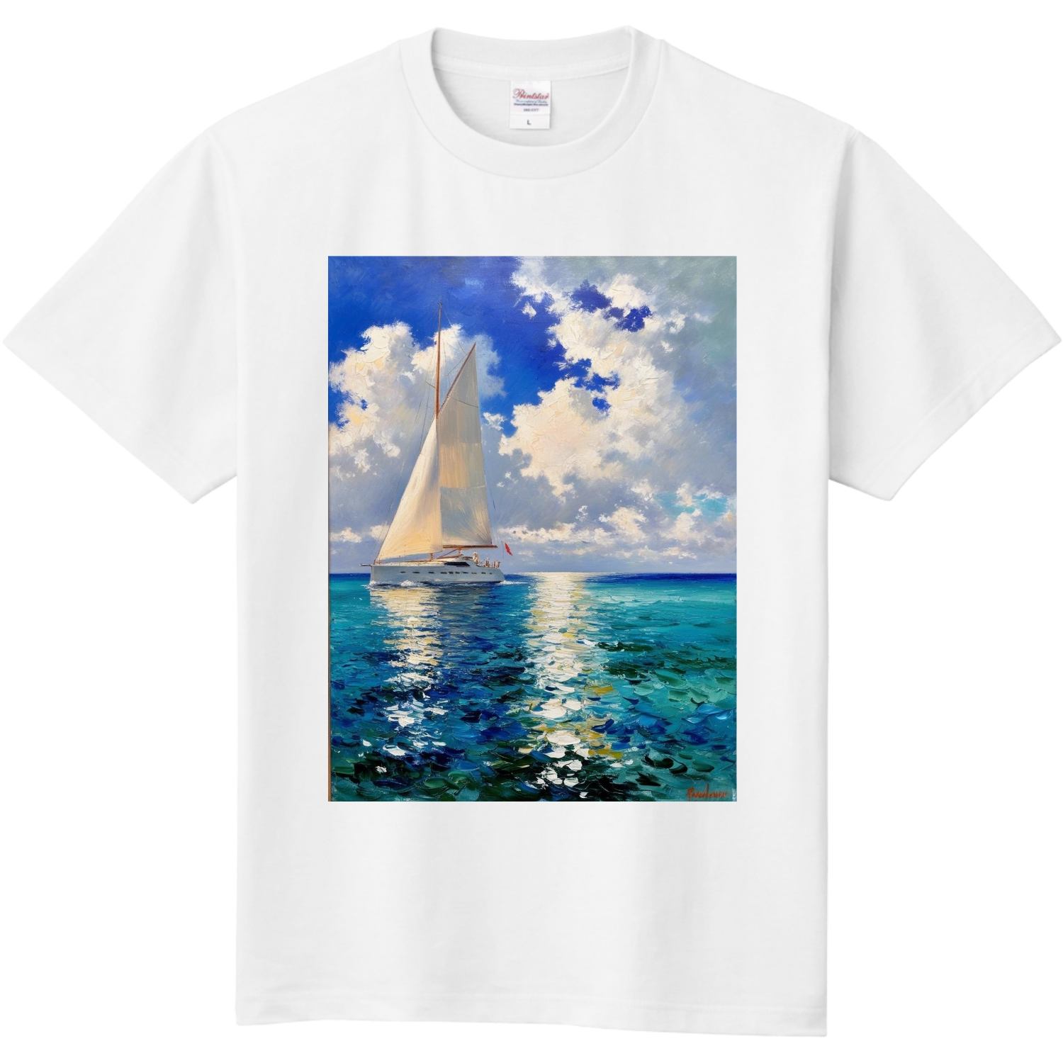 紺碧の海を往く～セイルボートのある風景～ 定番Ｔシャツ