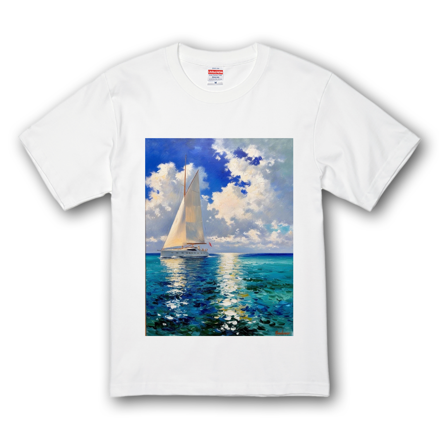 紺碧の海を往く～セイルボートのある風景～ プレミアムTシャツ