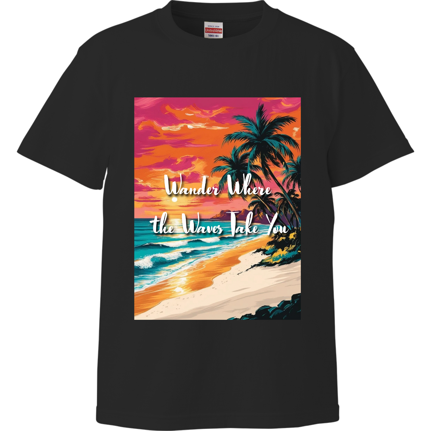 波が導くままにハイクオリティーTシャツ1