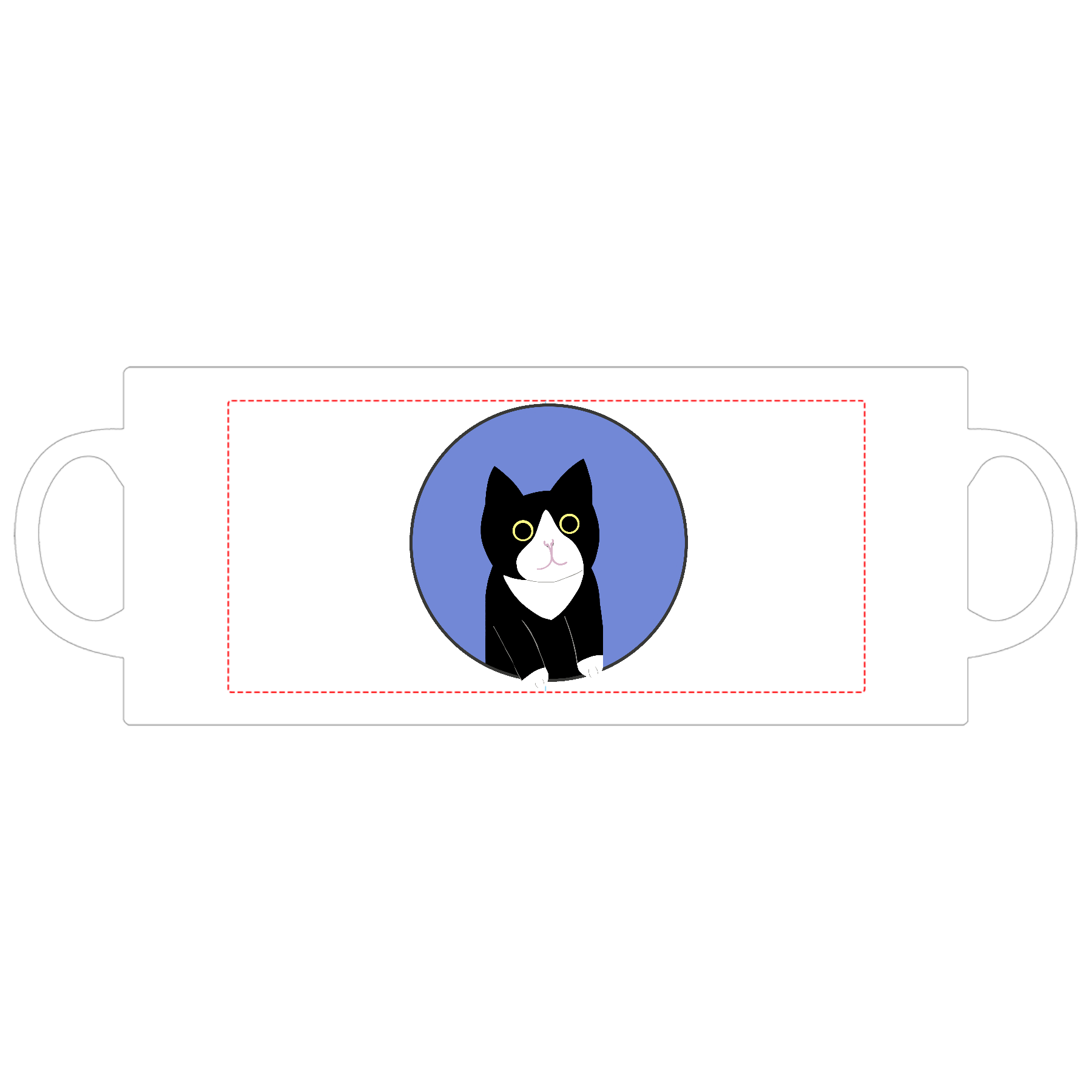 まるの中からハチワレさん マグカップ  ホワイト