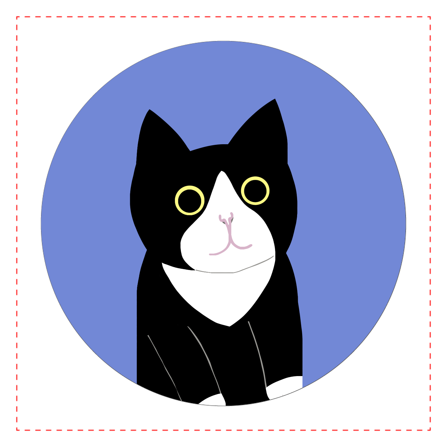 まるの中からハチワレさん クリアバッジ