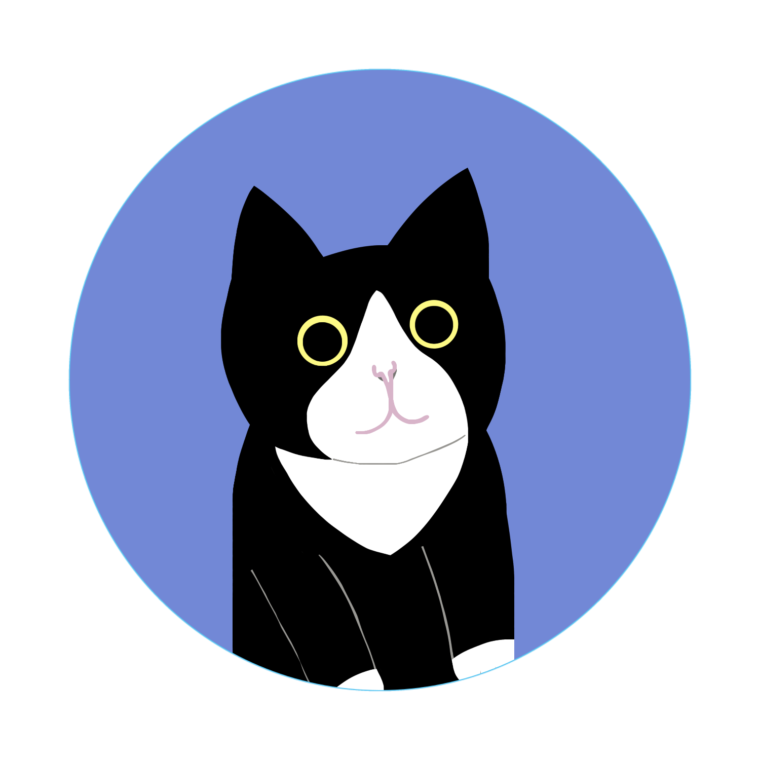 まるの中からハチワレさん アクリルバッジ丸(Φ60mm)