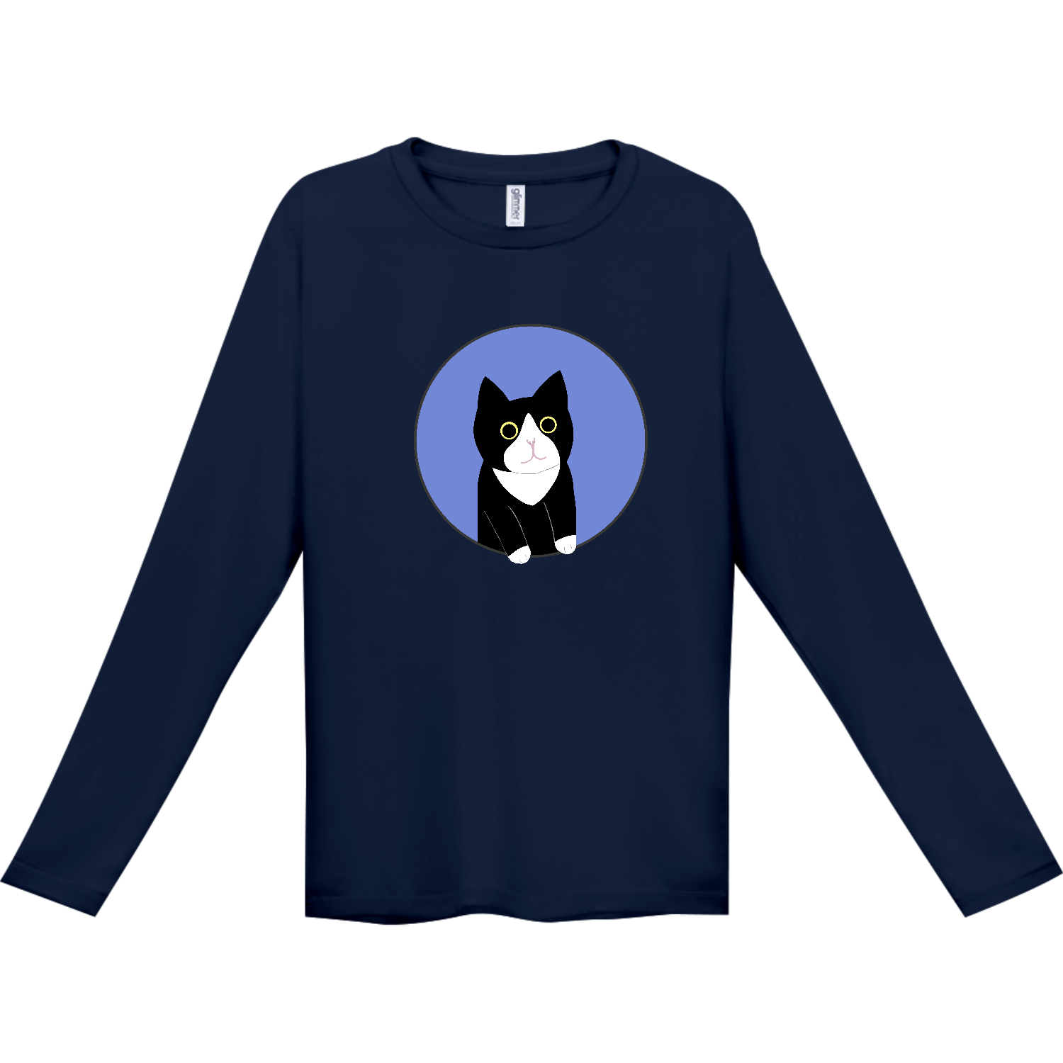 まるの中からハチワレさん インターロック ドライ長袖Tシャツ