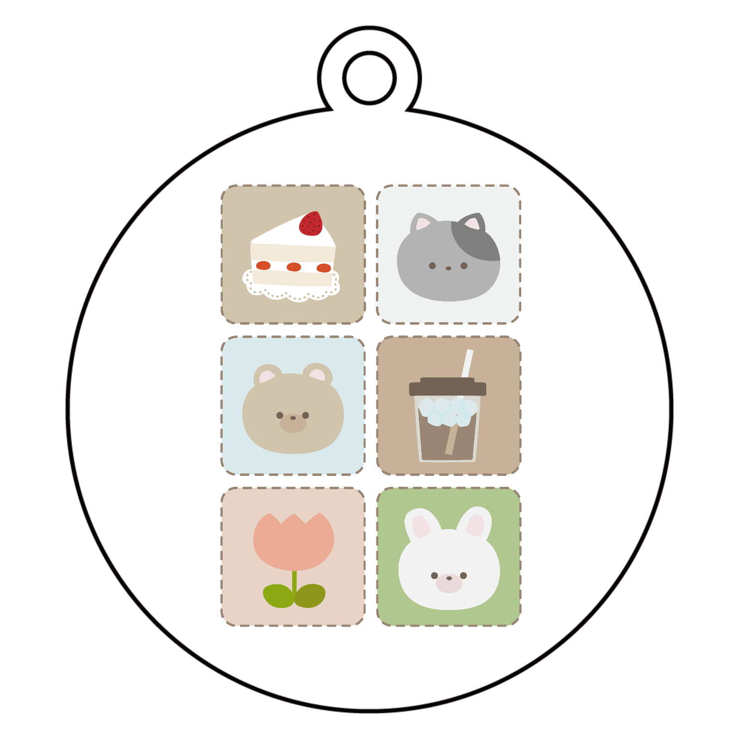 Healing illustrations!アクリルキーホルダー　丸型 (6cm)1