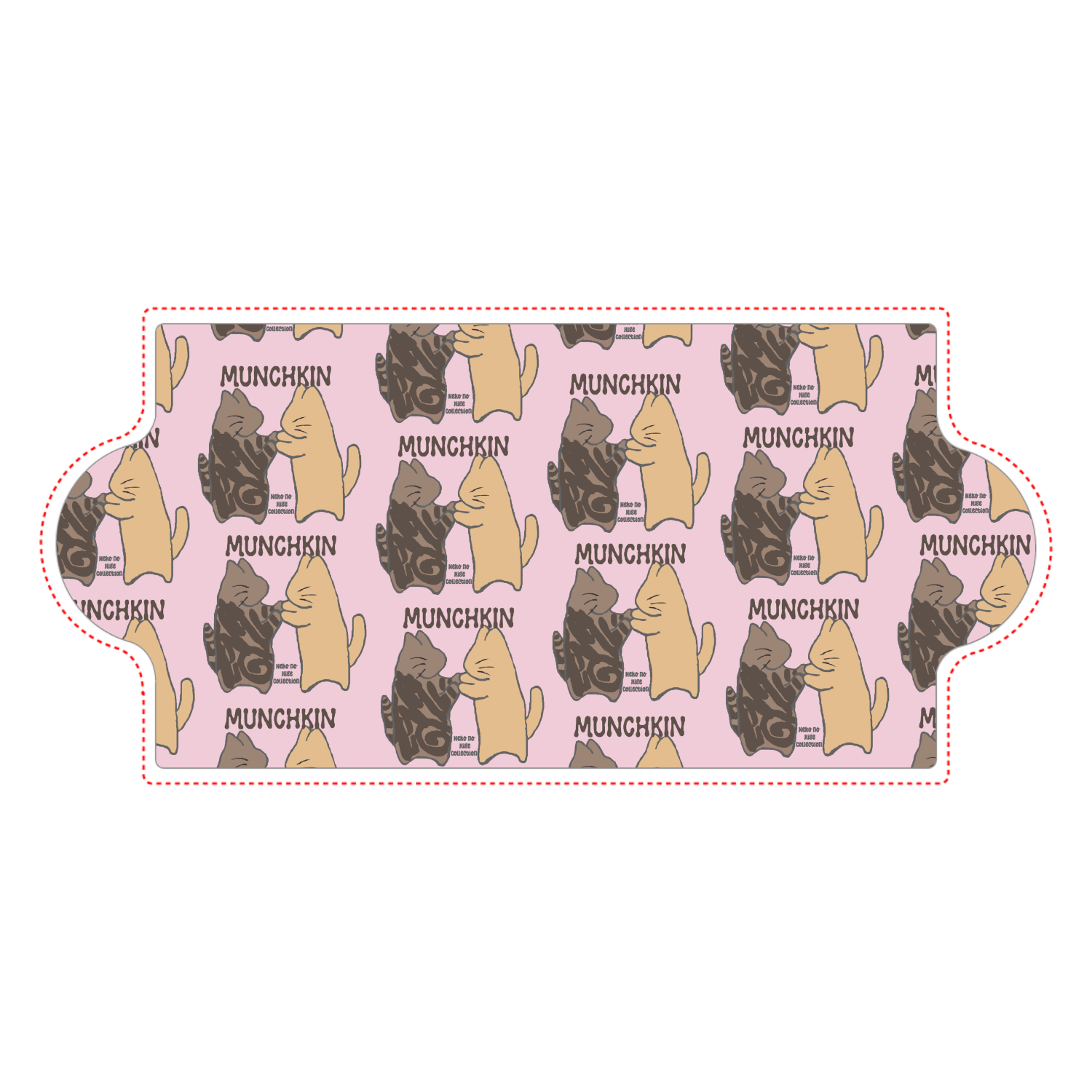 ねこのひげあつめ・ マンチカンさま２  ピンクパターン PUレザーマスクケース