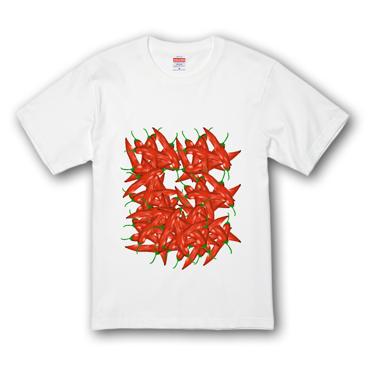 赤唐辛子いっぱい Tシャツ｜チコデザ - オリラボマーケット