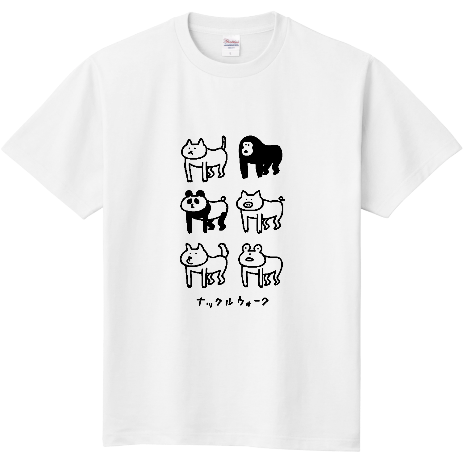 ナックルウォークで歩く・縦長 定番Ｔシャツ