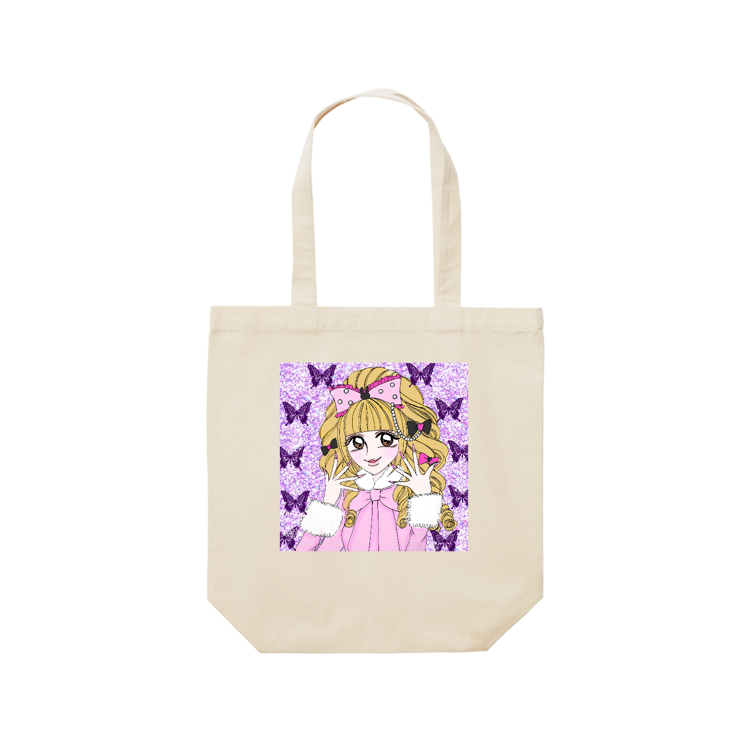 ひめぎゃる♡ レギュラーキャンバストートバッグ(M) (フルカラー転写プリント)