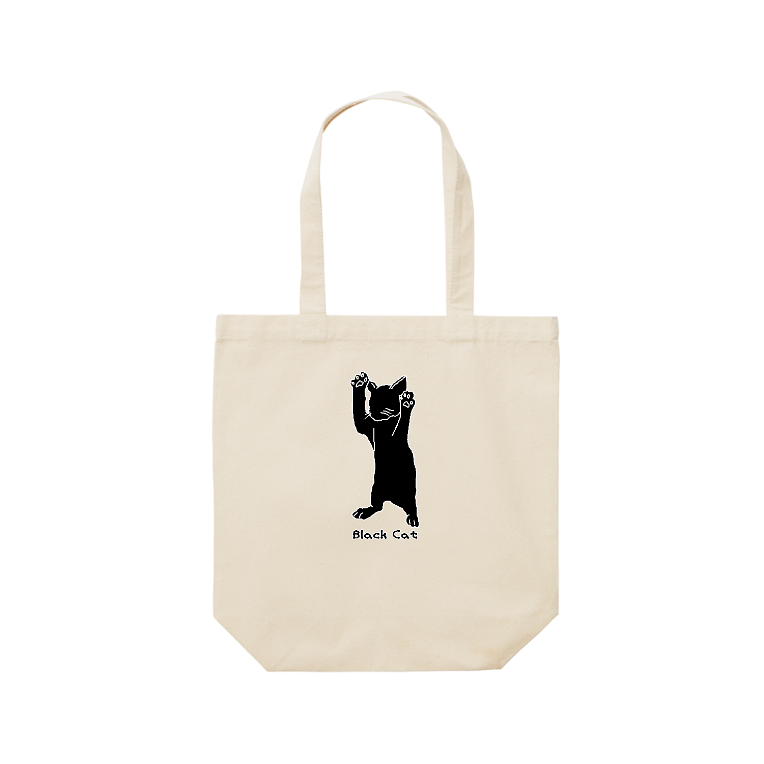 Black Cat レギュラーキャンバストートバッグ(M) (フルカラー転写プリント)