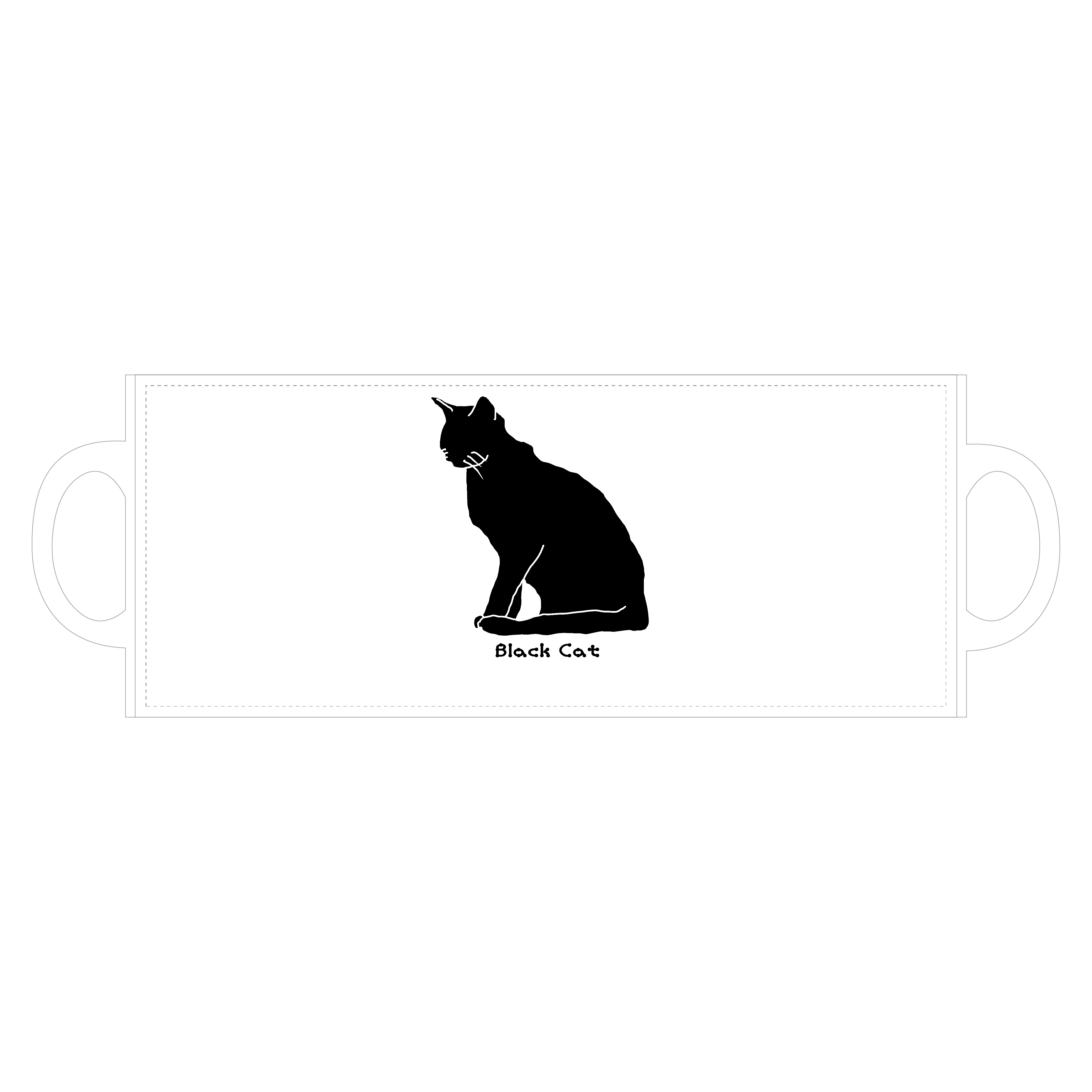 Black Cat 全面印刷マグカップ