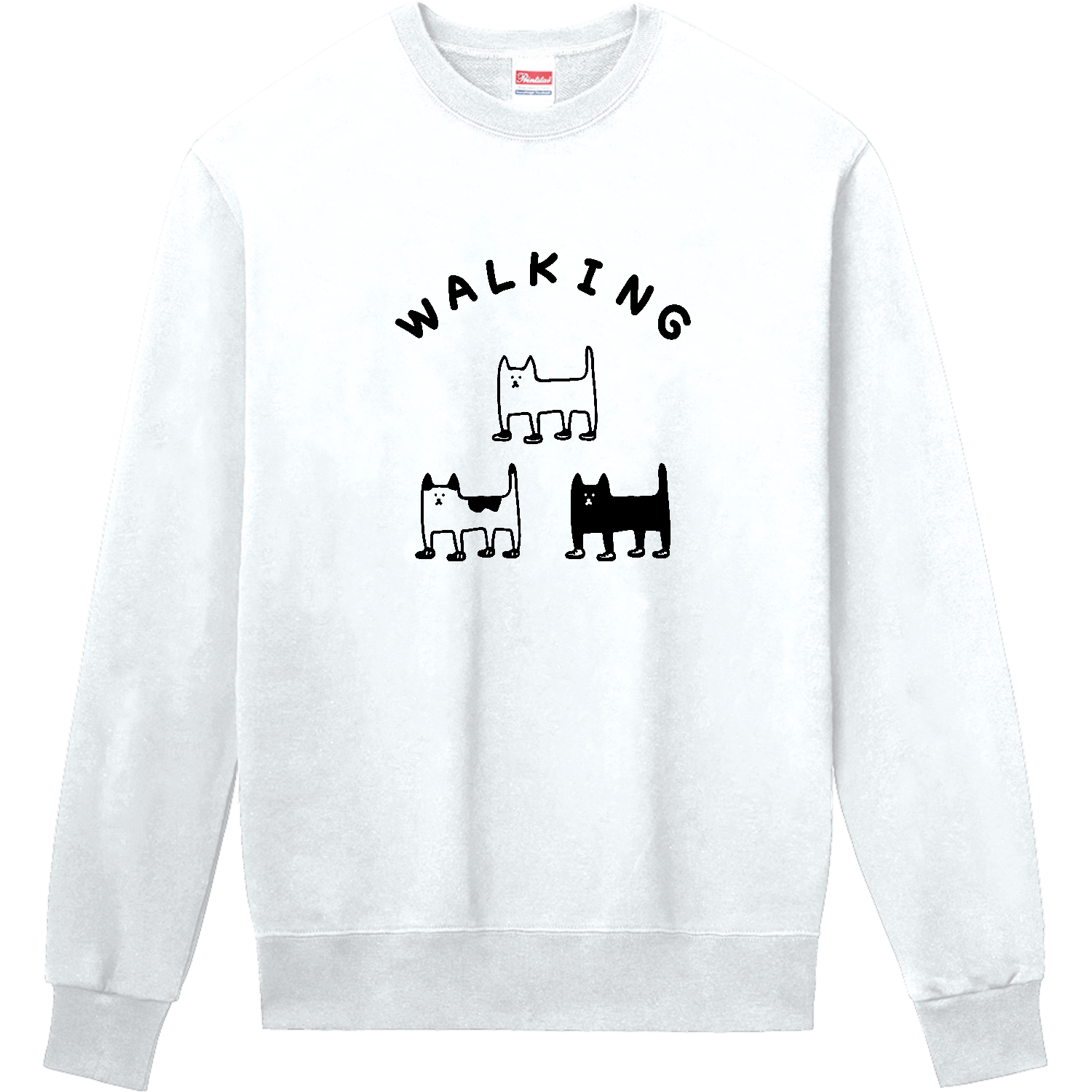 ウォーキングシューズとネコ 定番スウェット