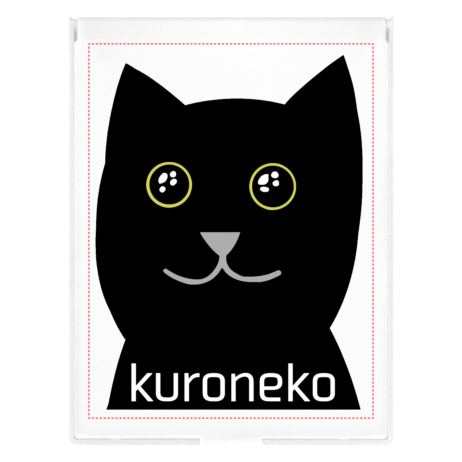 おめめウルウル黒猫さん フロストスクエアミラー（Ｌ）