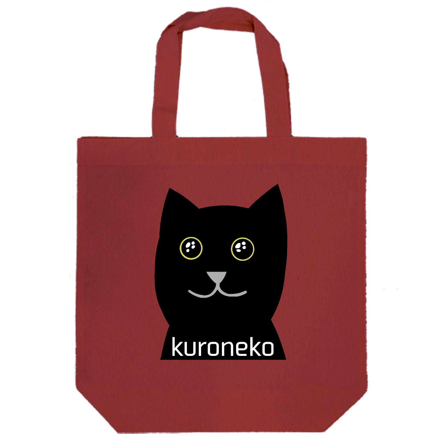 おめめウルウル黒猫さん 厚手コットンマチ付トート(M)