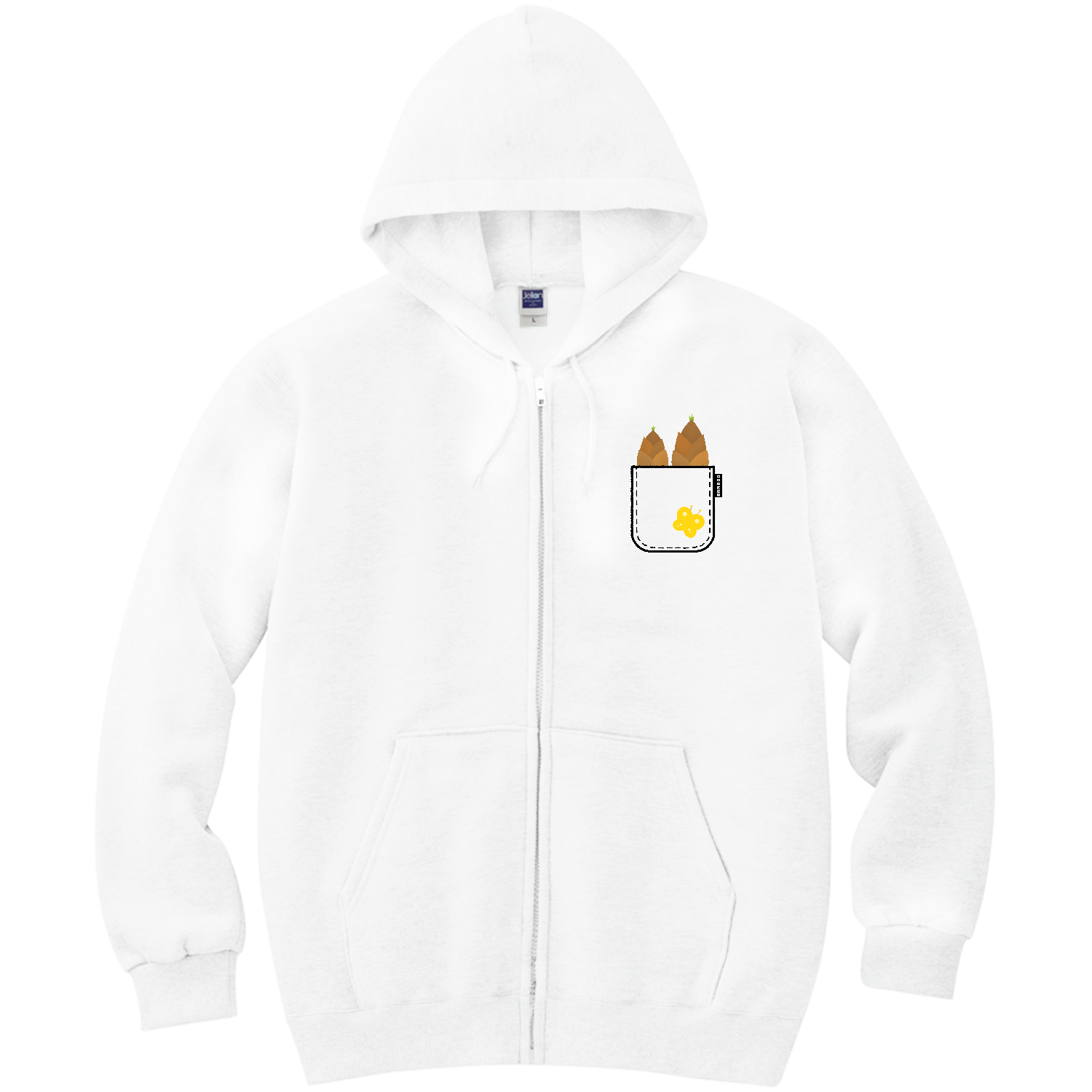 ポケットからタケノコ 軽量ジップアップパーカー