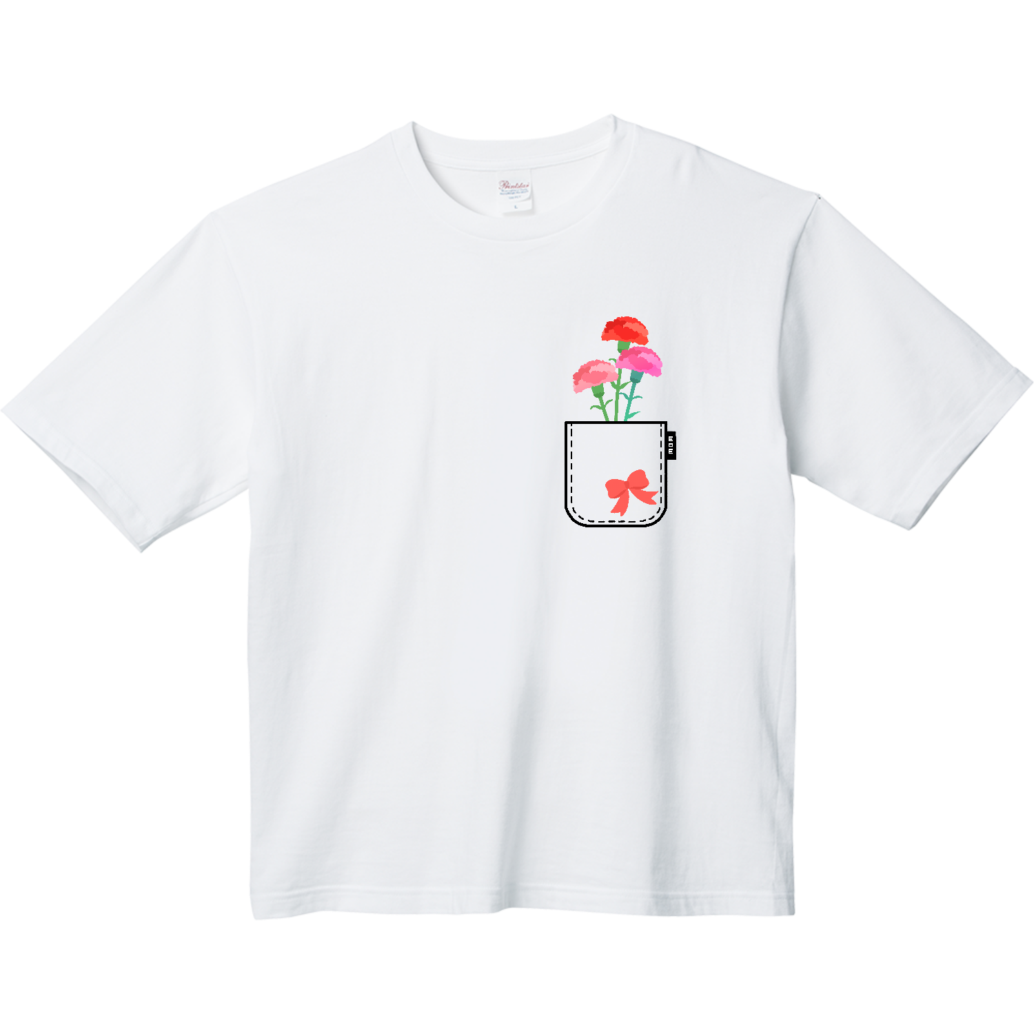 ポケットからカーネーション ヘビーウェイト ビッグシルエットTシャツ