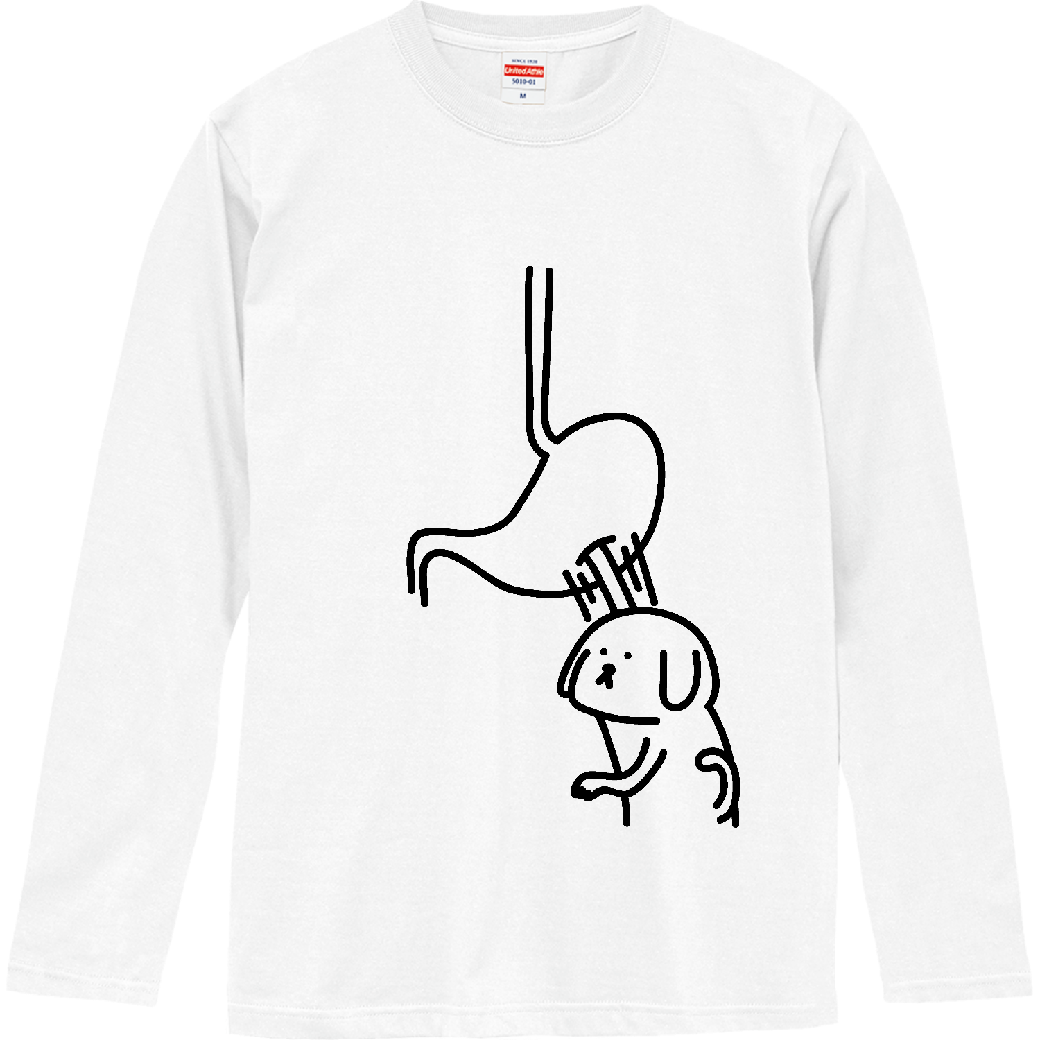 胃を殴る犬 長袖Tシャツ｜オワリ - オリラボマーケット