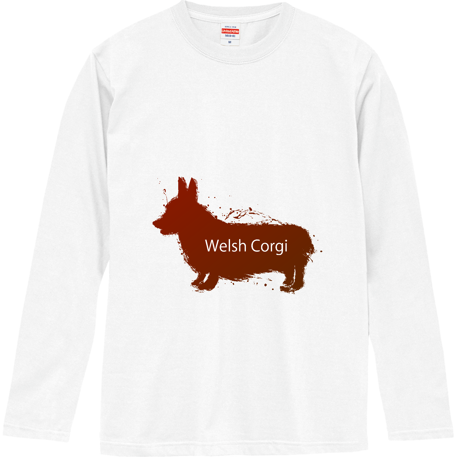 コーギーの墨絵マーク ロングスリーブTシャツ